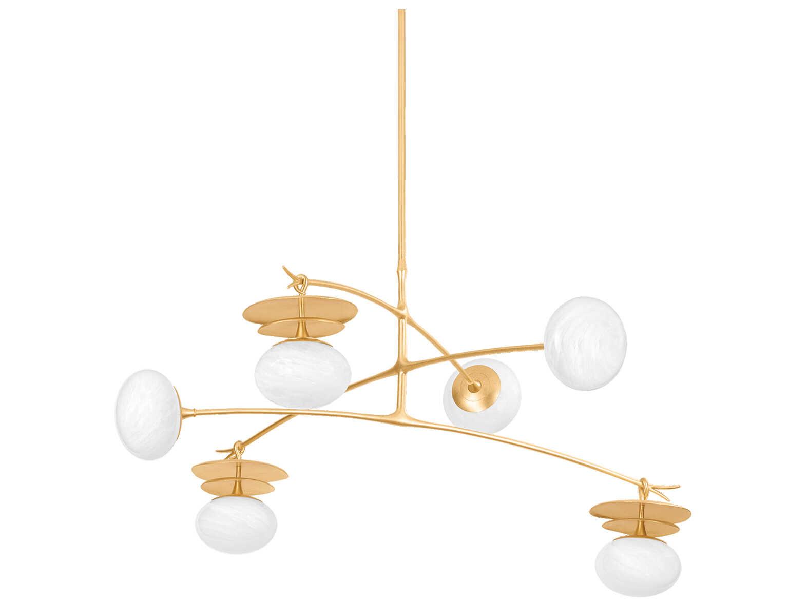 Corbett Lighting Ceylon 6-Light Vintage Gold Leaf Chandelier