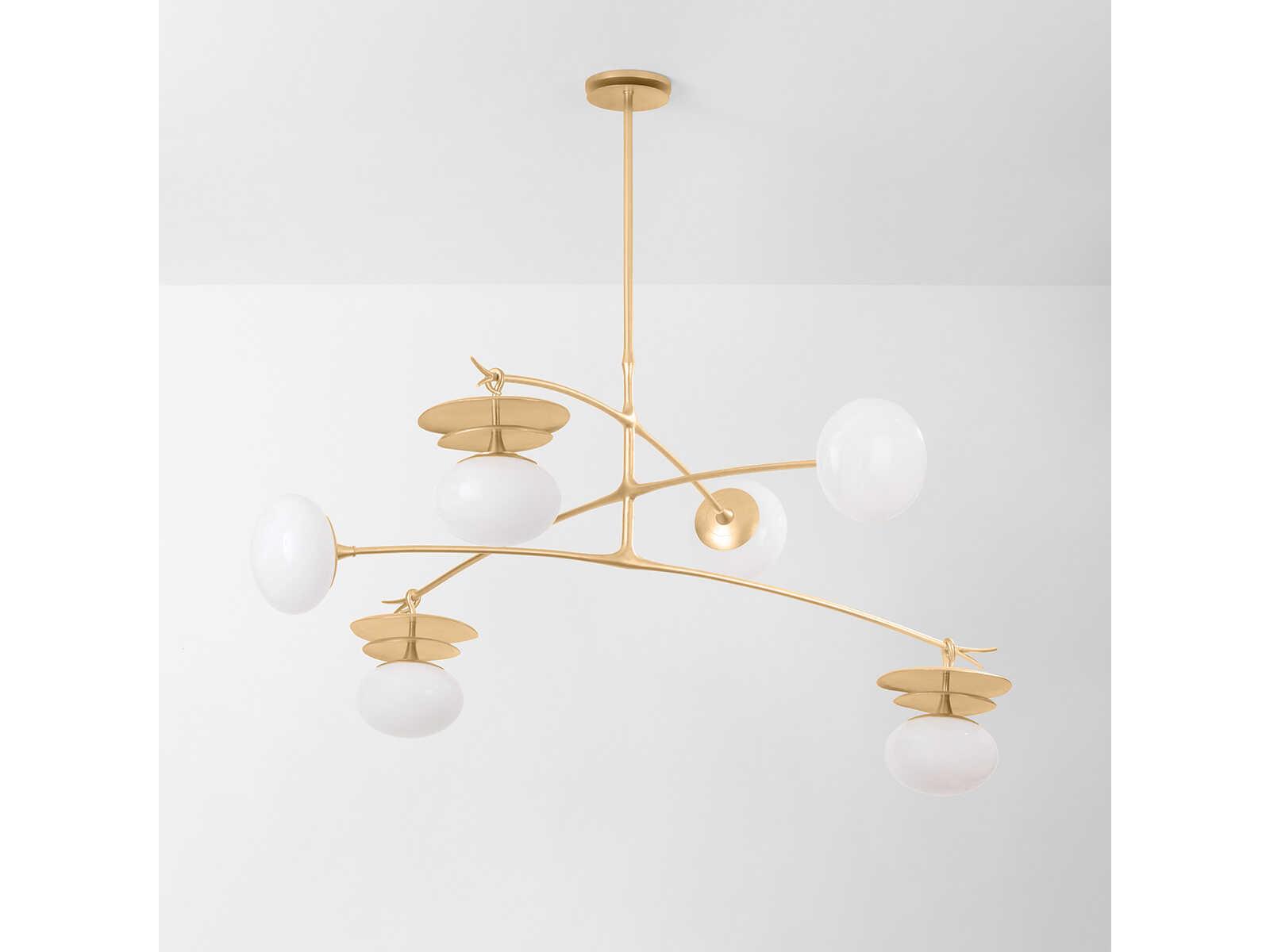Corbett Lighting Ceylon 6-Light Vintage Gold Leaf Chandelier