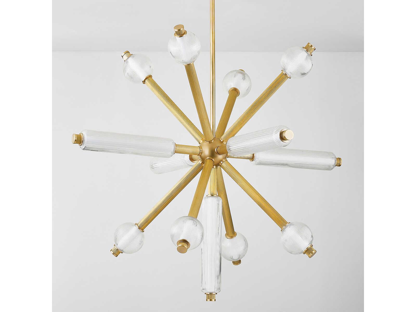 Corbett Lighting Atom 13-Light Vintage Brass Pendant