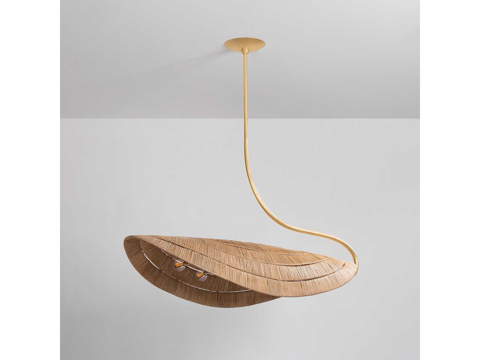 Corbett Lighting Medea 6-Light Gold Leaf Linear Island Pendant