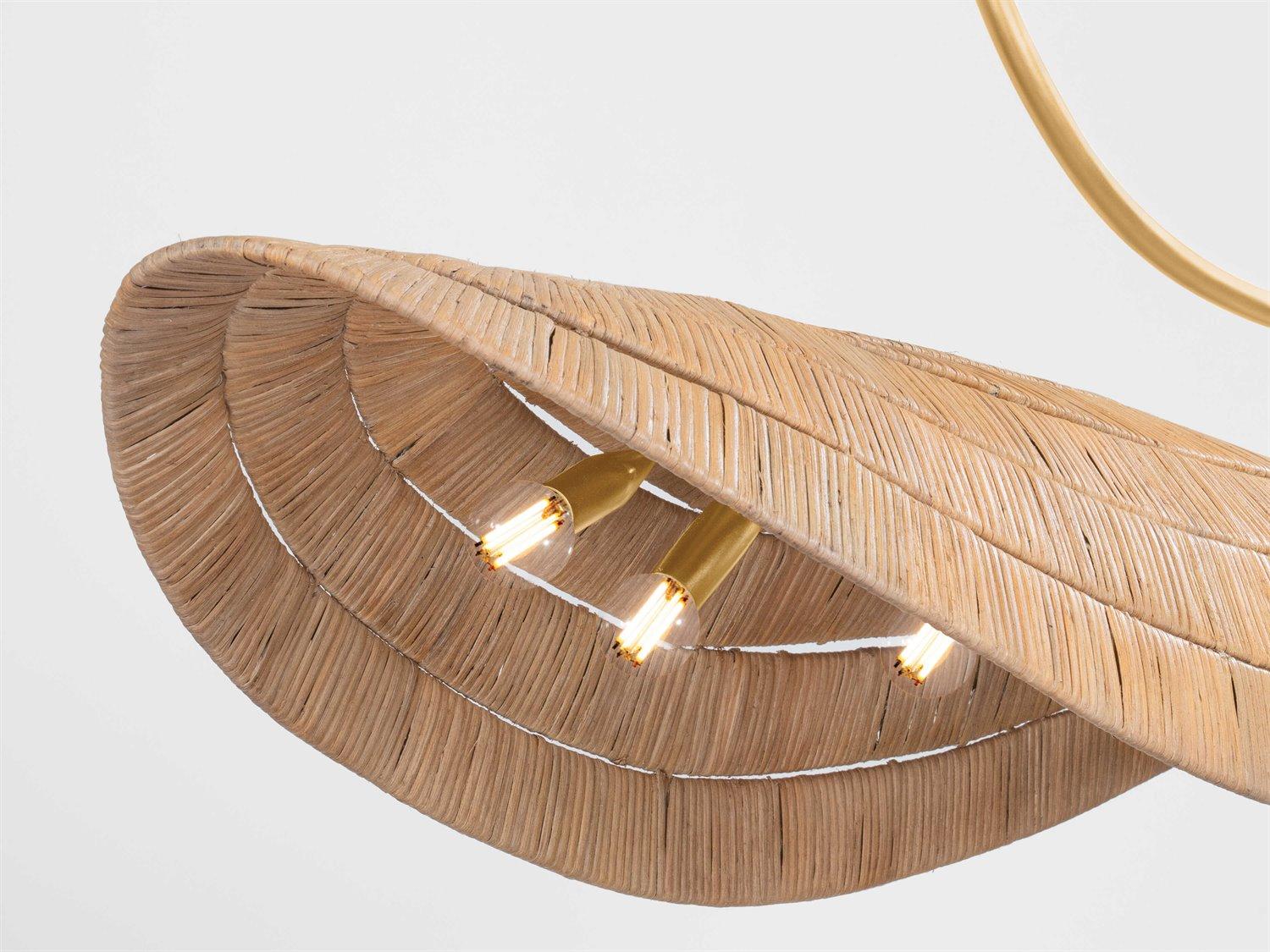 Corbett Lighting Medea 6-Light Gold Leaf Linear Island Pendant