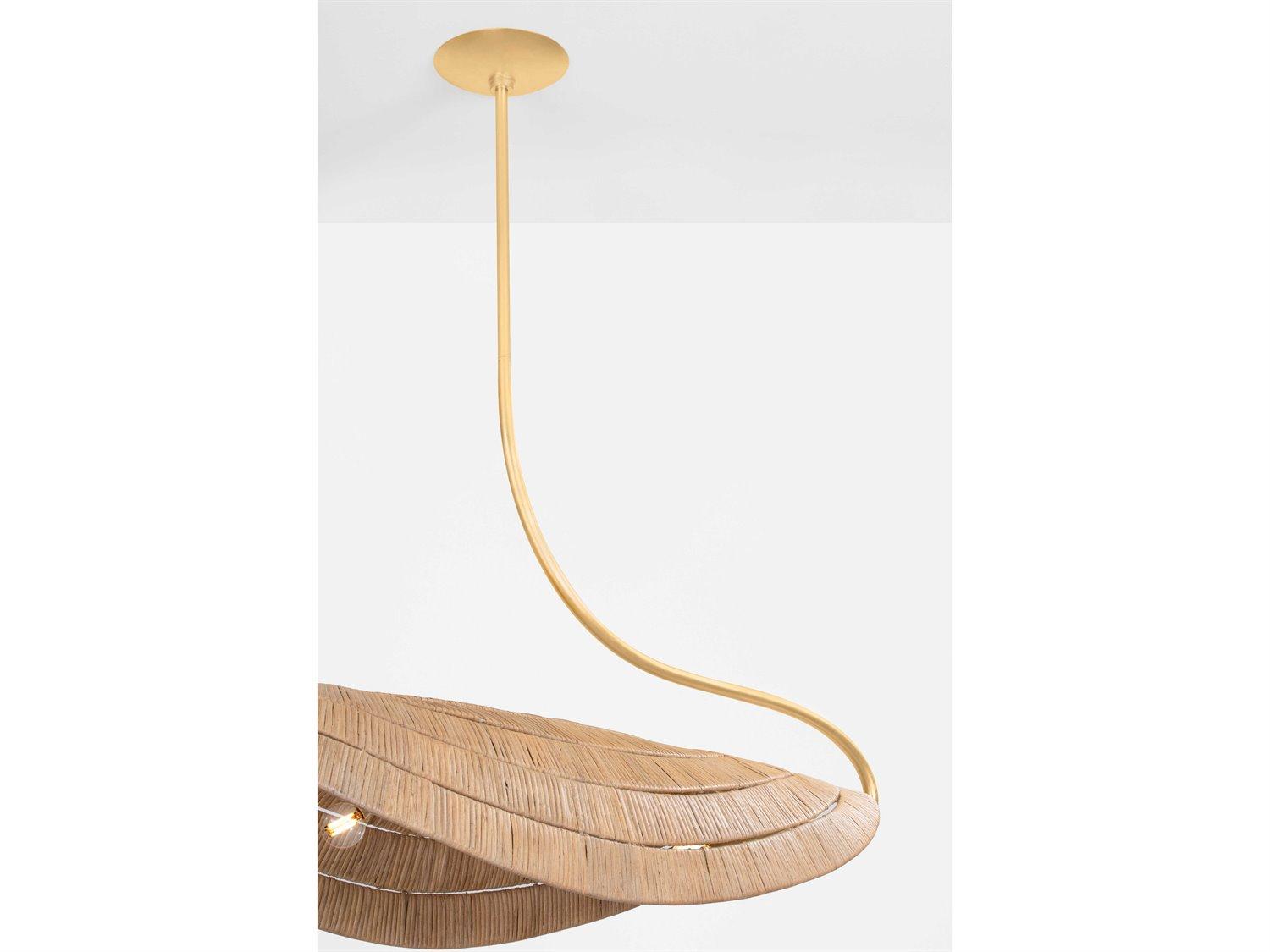 Corbett Lighting Medea 6-Light Gold Leaf Linear Island Pendant