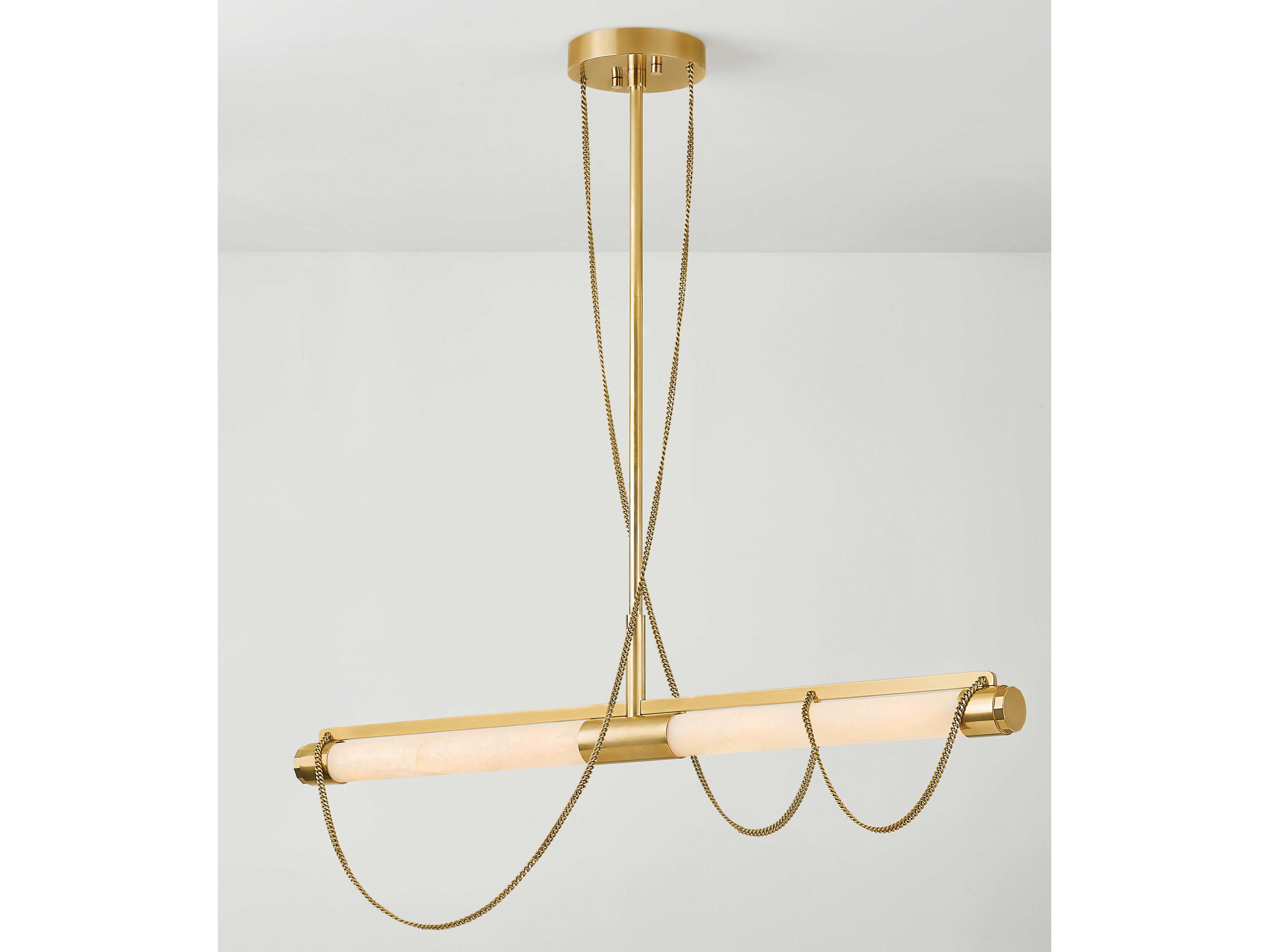 Corbett Lighting Lariat 2-Light Vintage Brass Linear Island Pendant