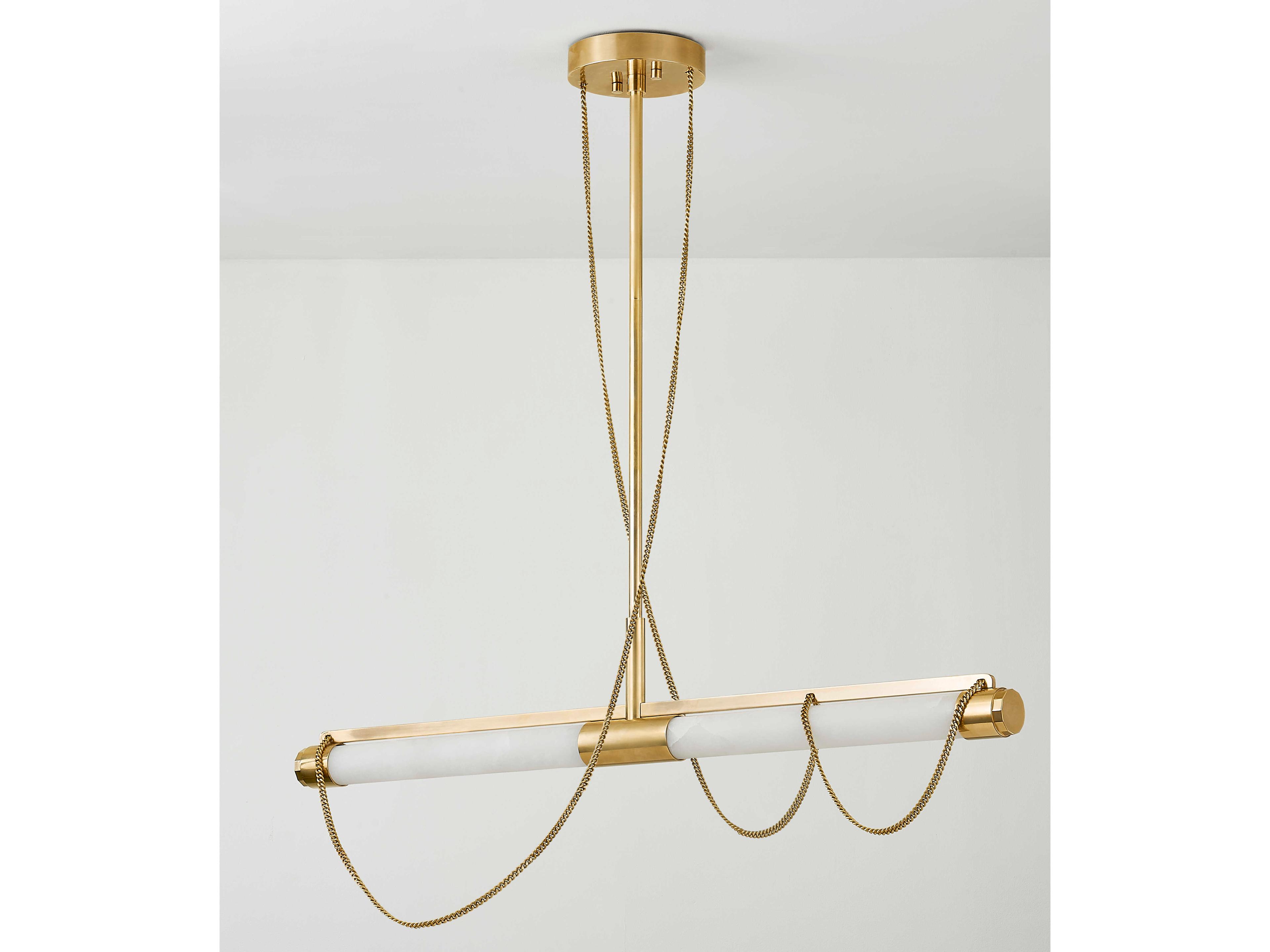 Corbett Lighting Lariat 2-Light Vintage Brass Linear Island Pendant