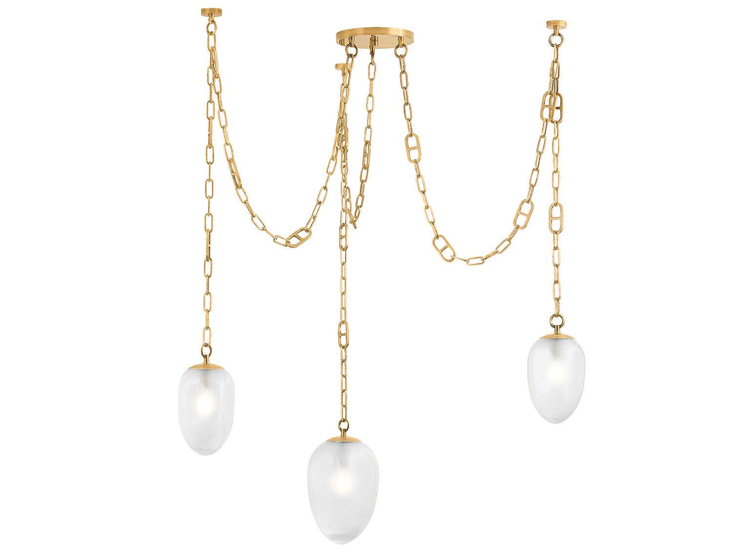 Corbett Lighting Daith 3-Light Vintage Brass Chandelier