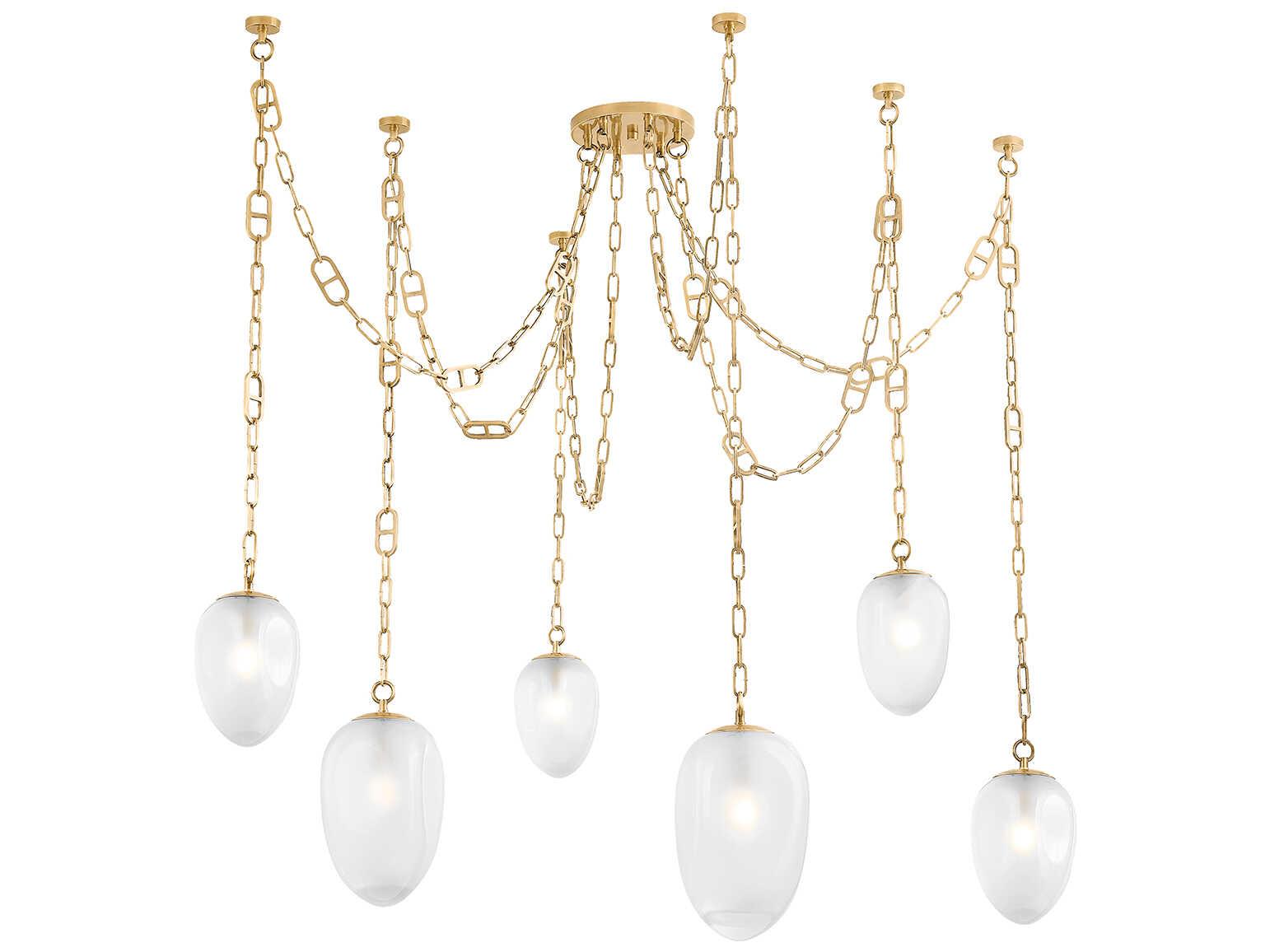 Corbett Lighting Daith 6-Light Vintage Brass Chandelier