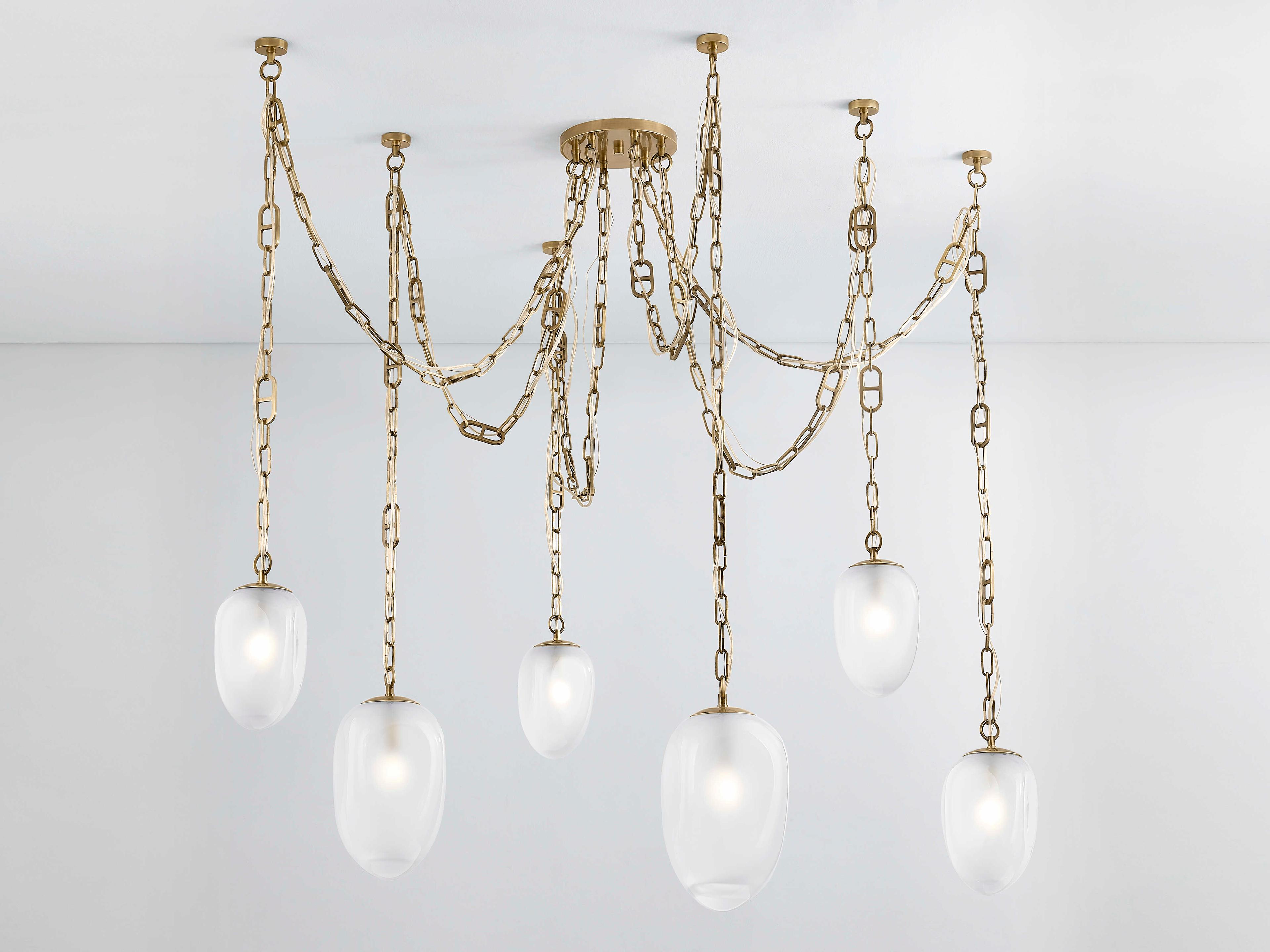 Corbett Lighting Daith 6-Light Vintage Brass Chandelier