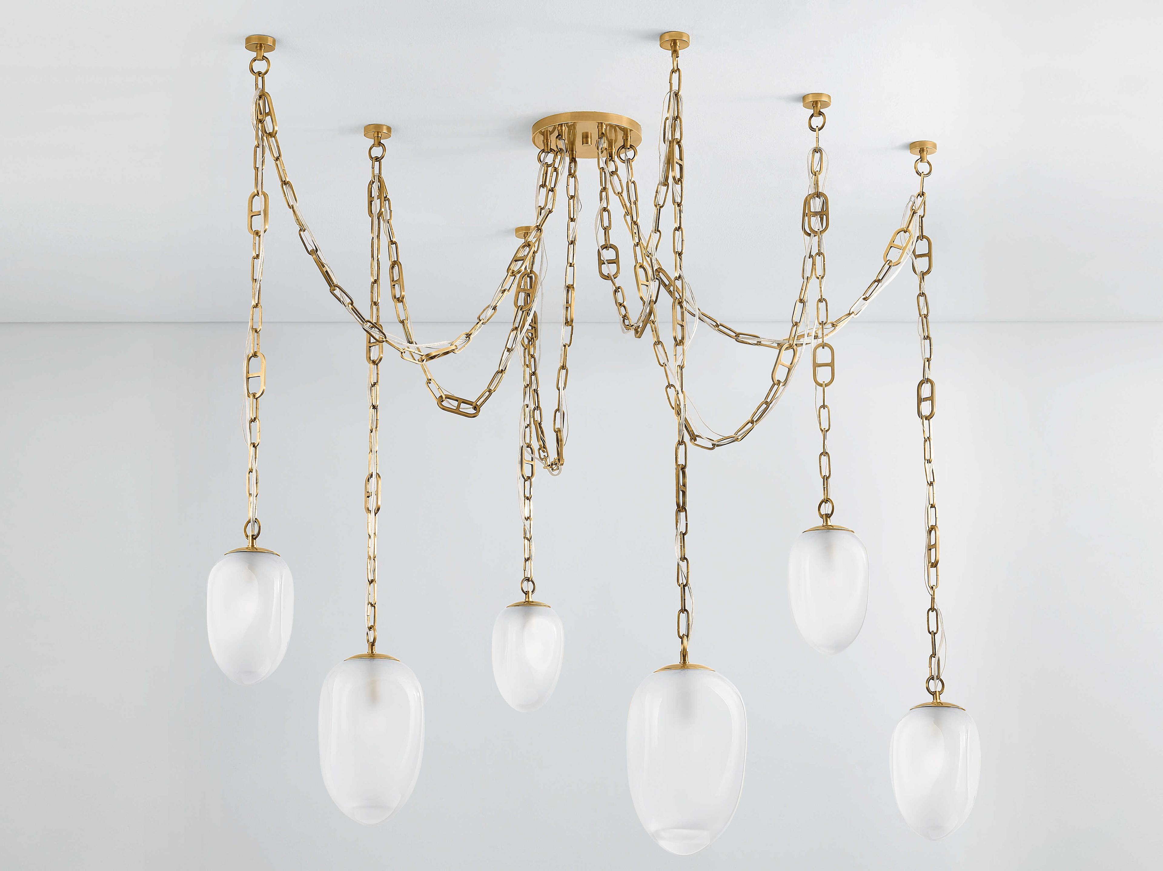 Corbett Lighting Daith 6-Light Vintage Brass Chandelier