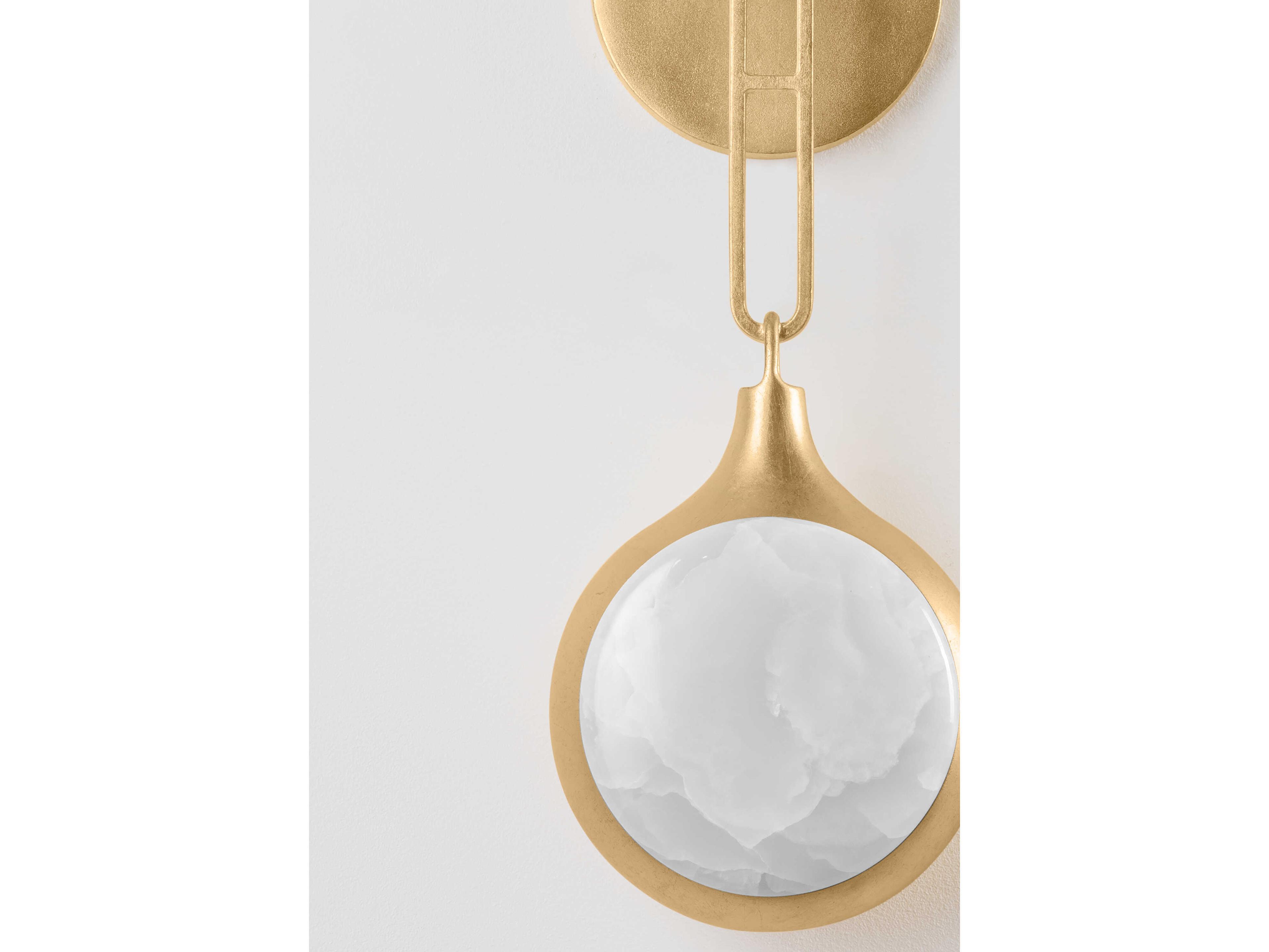 Corbett Lighting Riviere 1-Light Vintage Gold Leaf Brass Wall Sconce