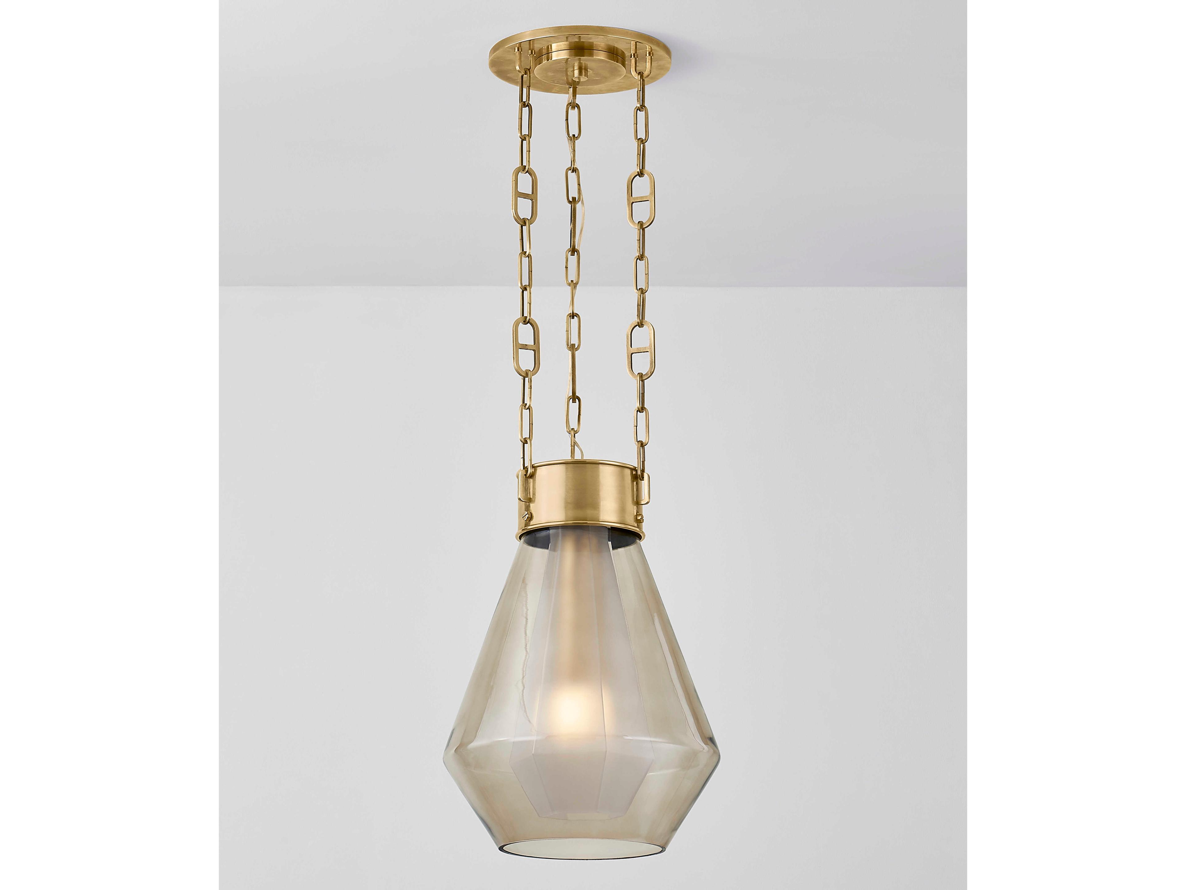 Corbett Lighting Tragus 1-Light Vintage Brass Pendant
