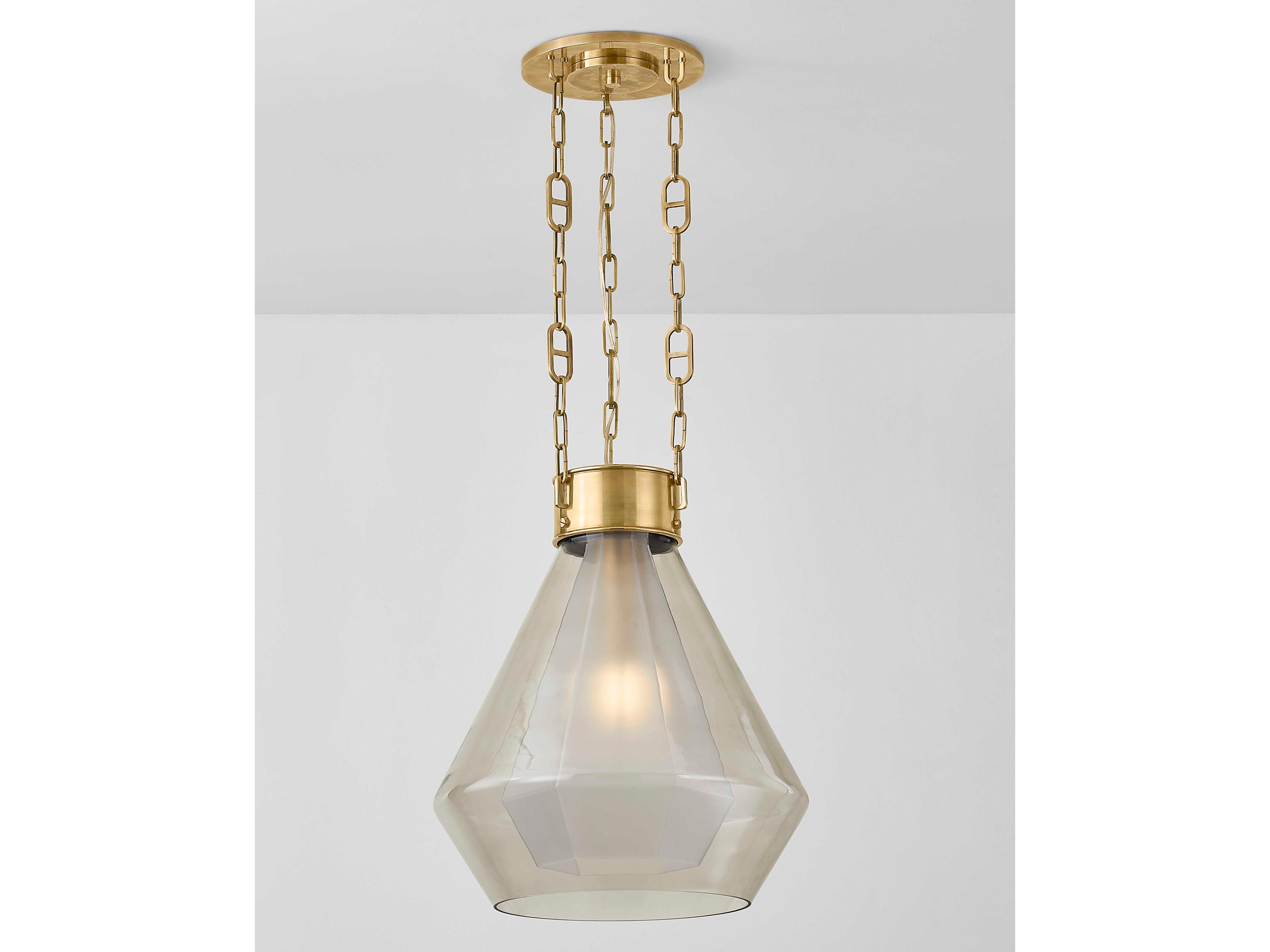 Corbett Lighting Tragus 1-Light Vintage Brass Bronze Pendant