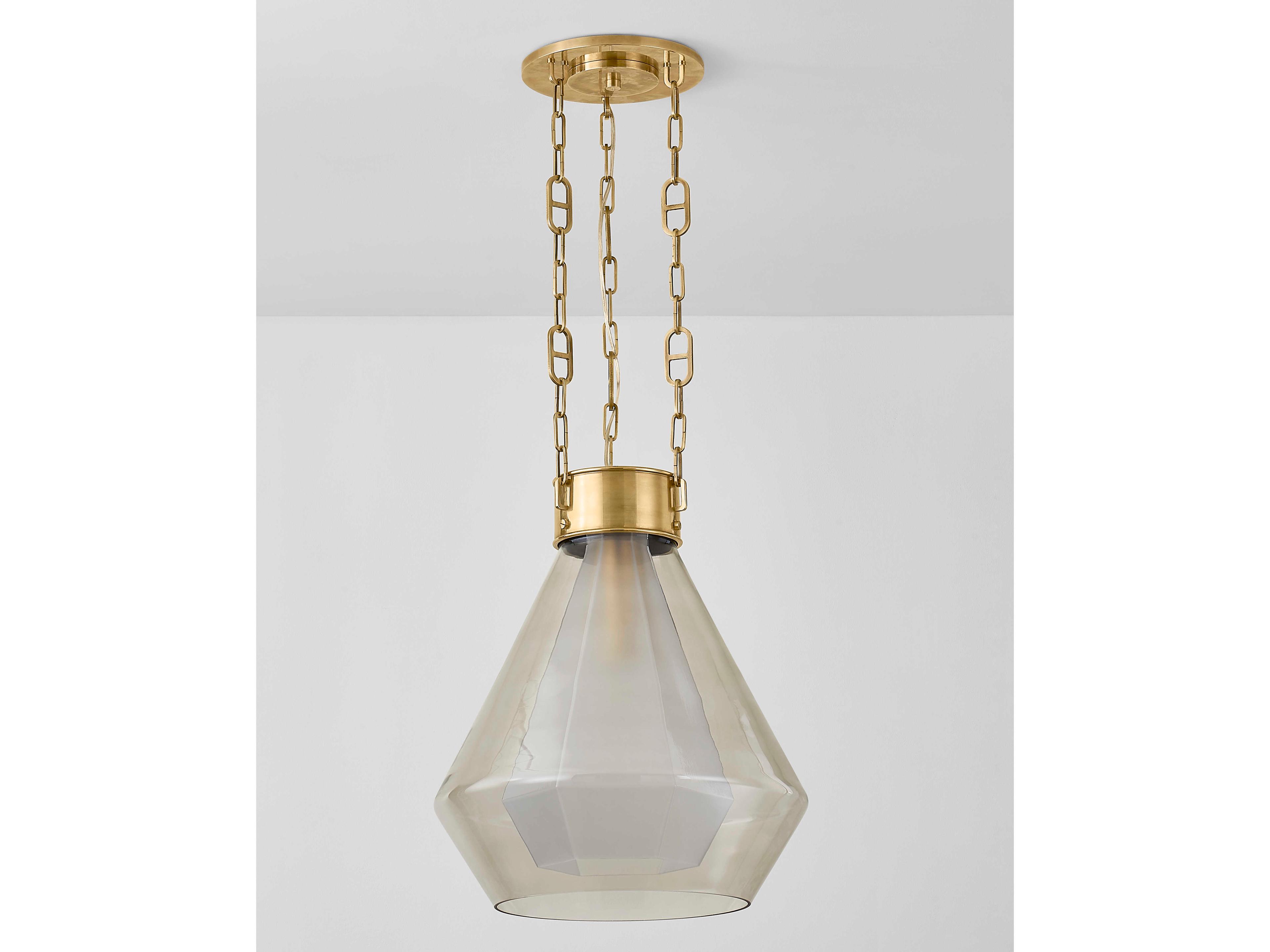 Corbett Lighting Tragus 1-Light Vintage Brass Bronze Pendant