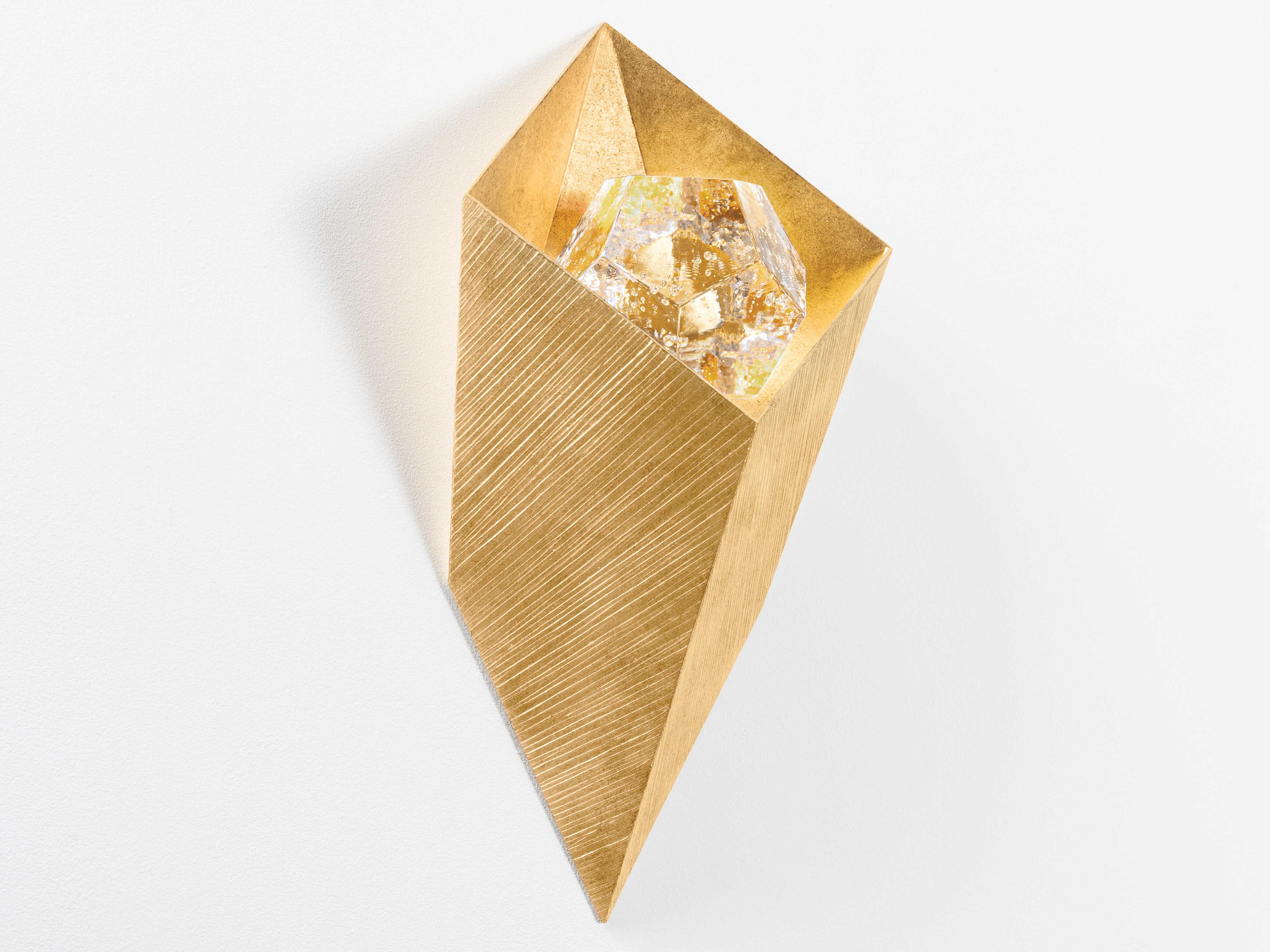 Corbett Lighting 1-Light Vintage Gold Leaf Wall Sconce