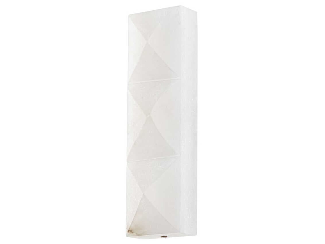 Corbett Lighting Gypsum 1-Light Vintage Brass White Wall Sconce
