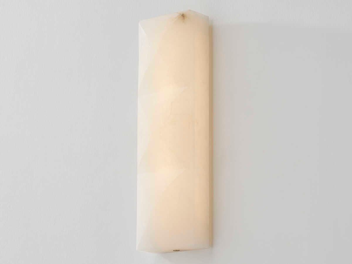 Corbett Lighting Gypsum 1-Light Vintage Brass White Wall Sconce