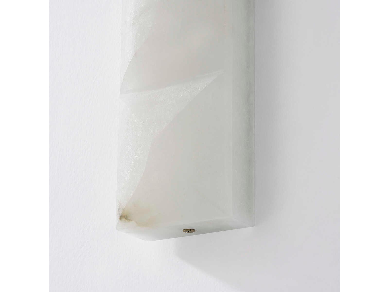 Corbett Lighting Gypsum 1-Light Vintage Brass White Wall Sconce