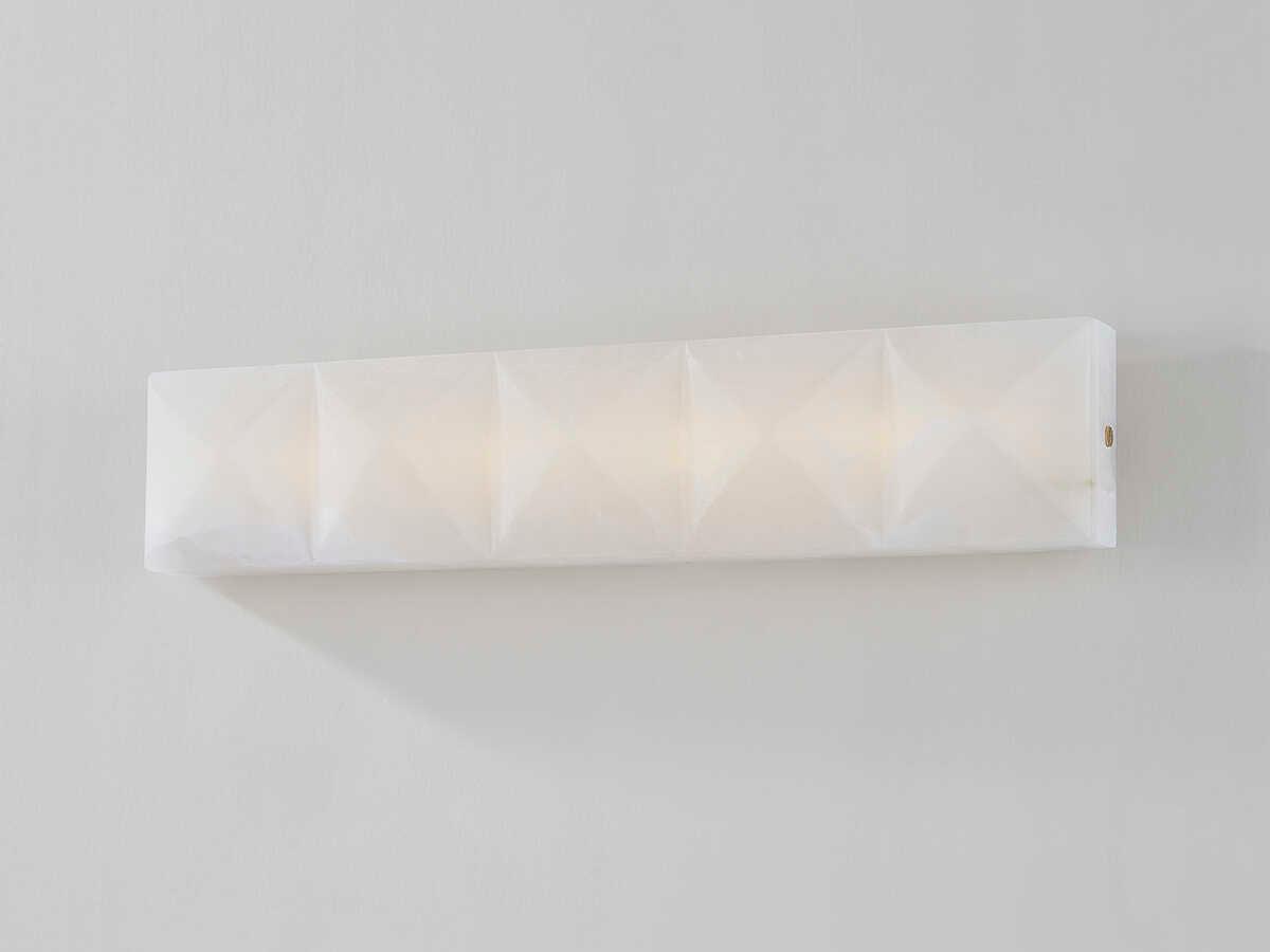 Corbett Lighting Gypsum 1-Light Vintage Brass White Wall Sconce