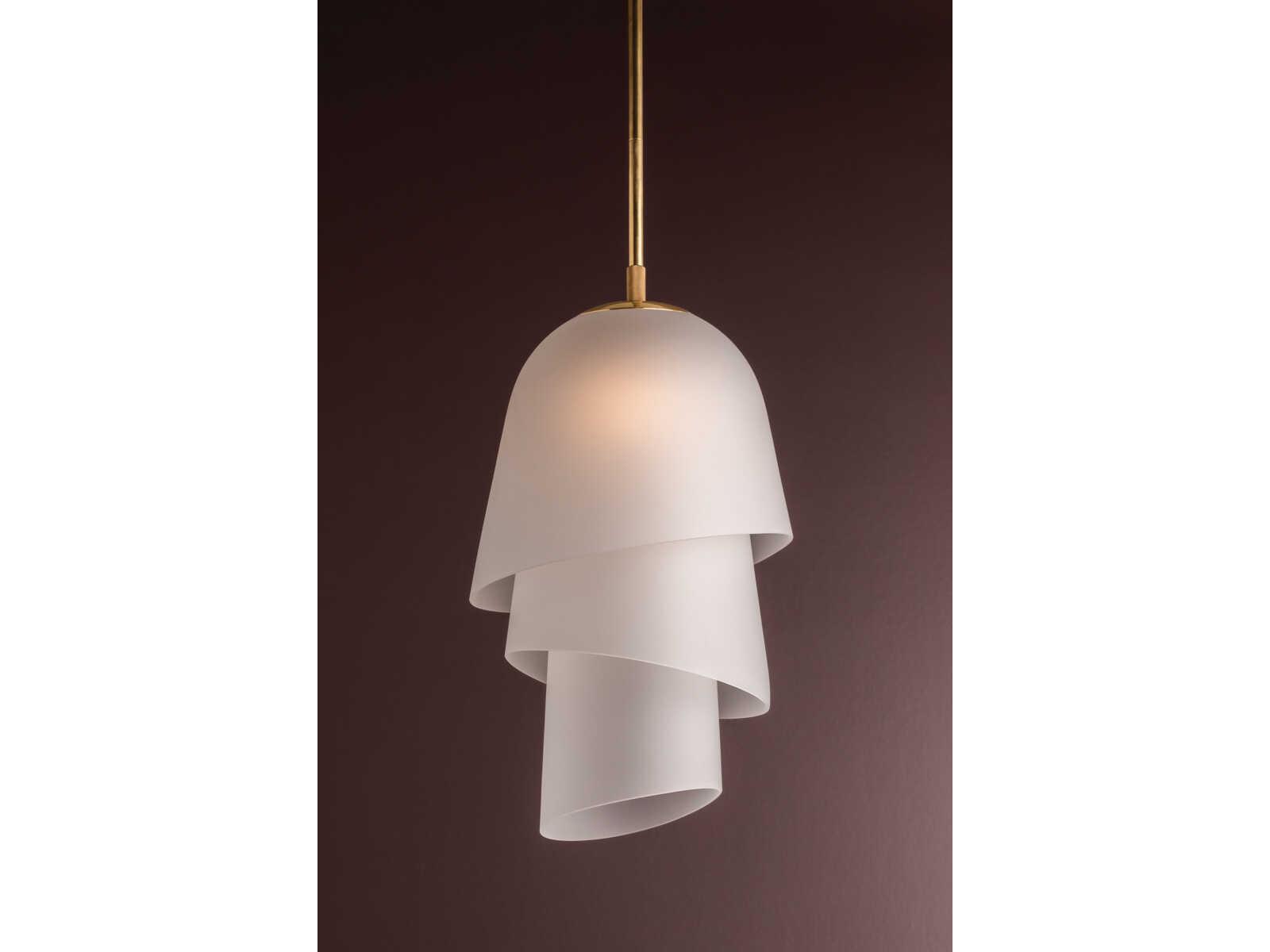 Corbett Lighting Hela 1-Light Vintage Brass White Pendant