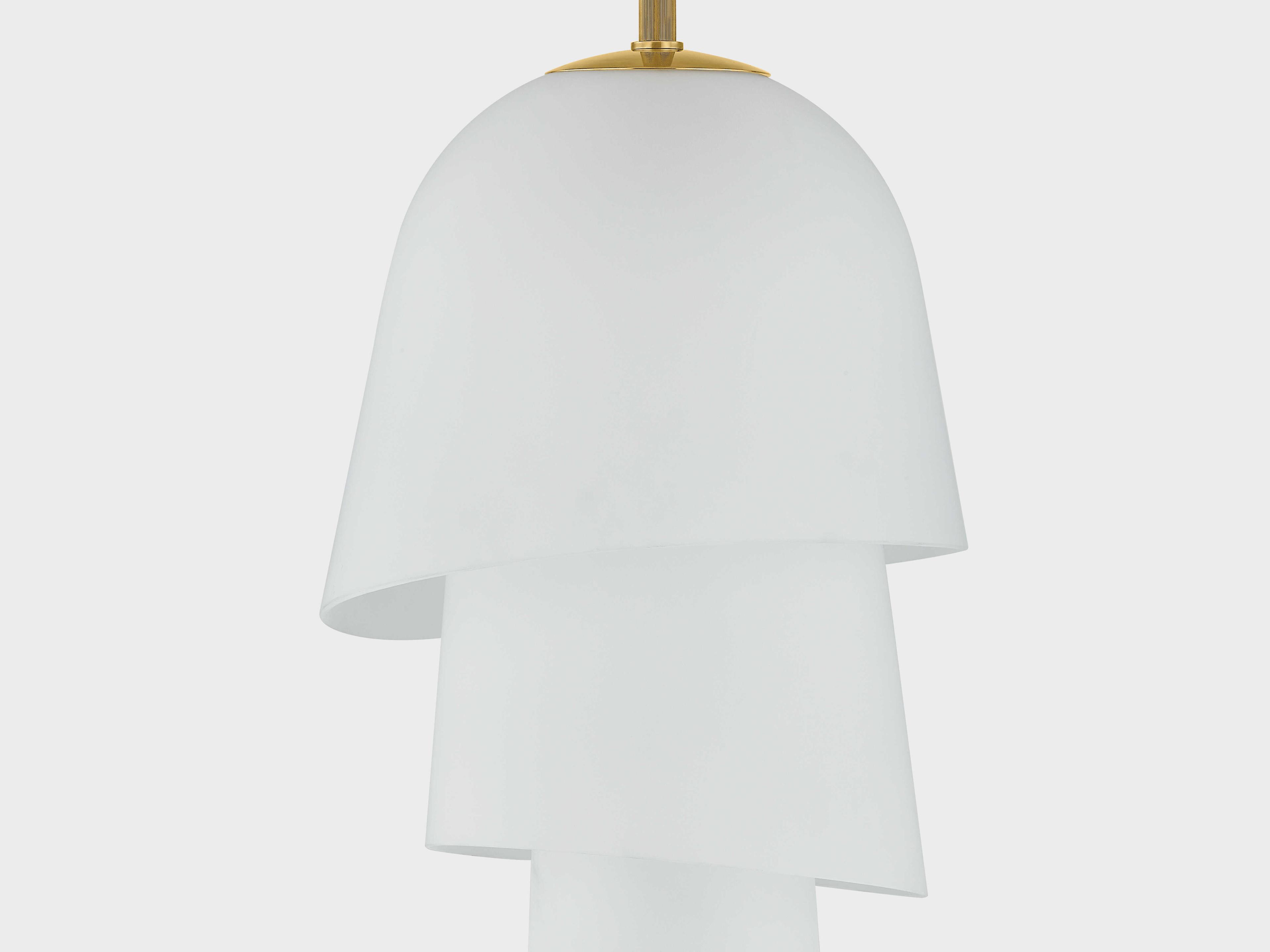 Corbett Lighting Hela 1-Light Vintage Brass White Pendant