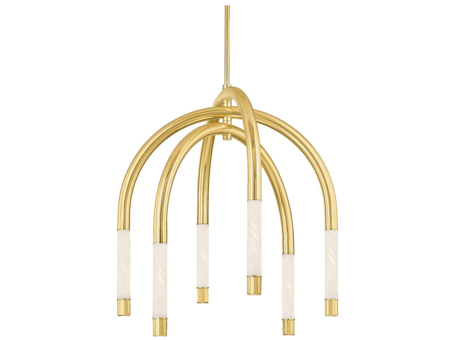 Corbett Lighting Zeme 6-Light Vintage Polished Brass Chandelier
