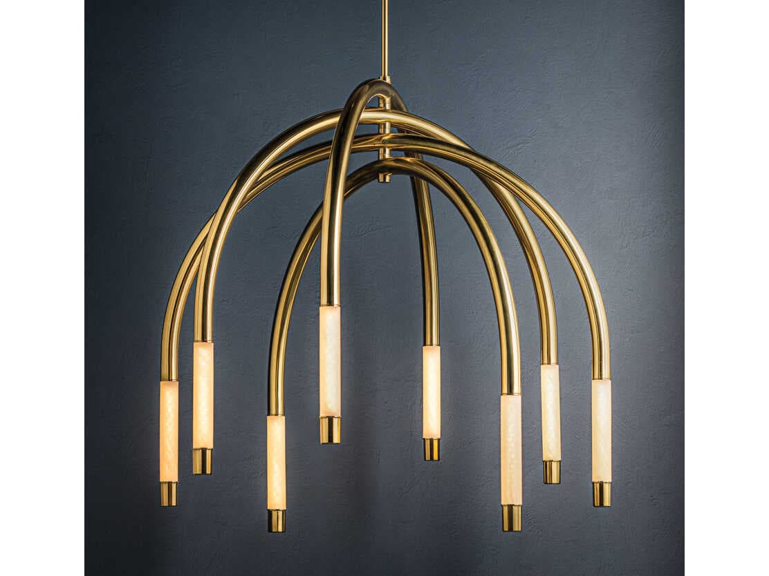 Corbett Lighting Zeme 8-Light Vintage Polished Brass Chandelier