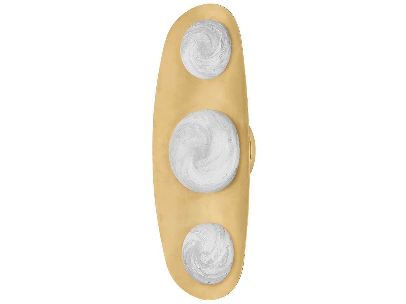 Corbett Lighting Bezel 3-Light Vintage Brass Wall Sconce