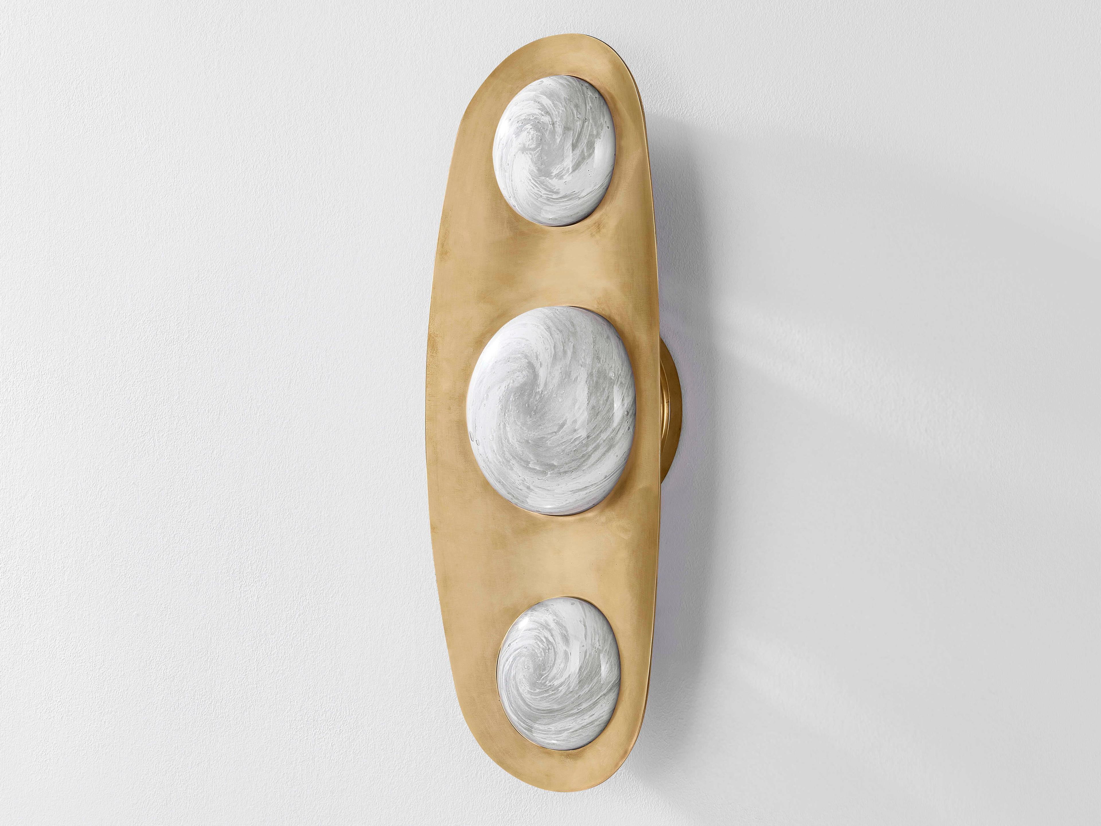 Corbett Lighting Bezel 3-Light Vintage Brass Wall Sconce