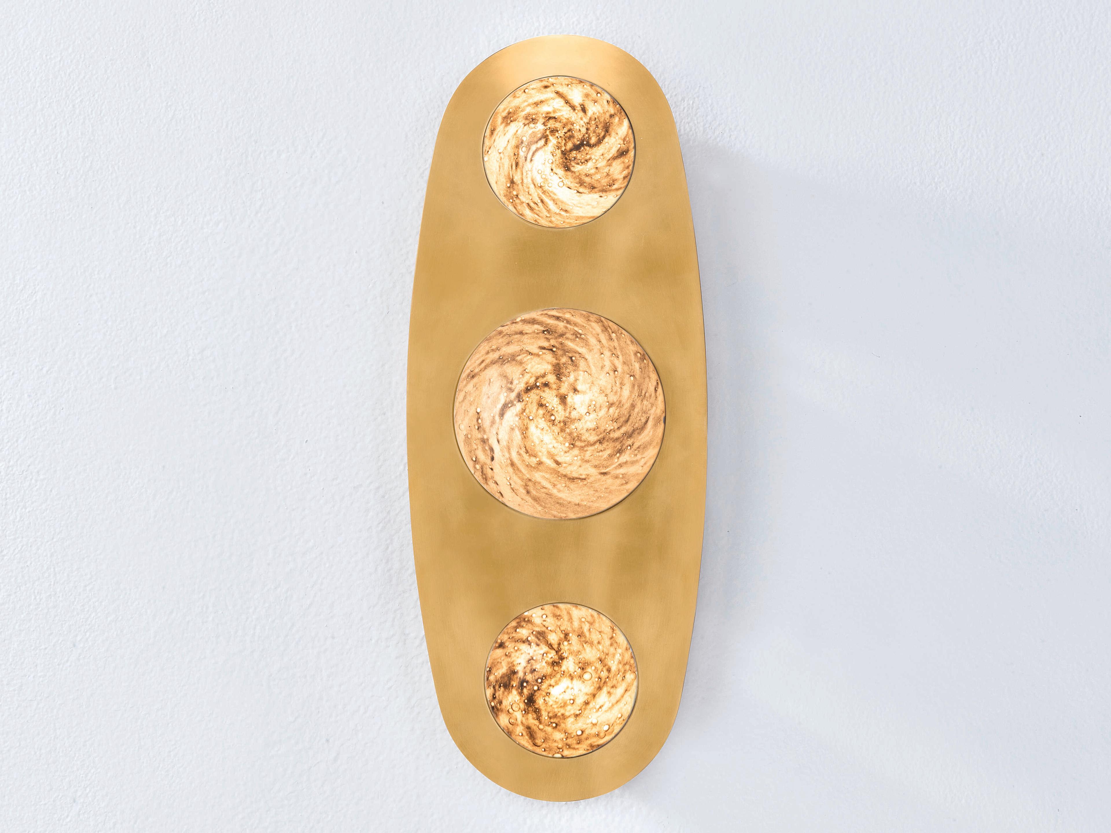 Corbett Lighting Bezel 3-Light Vintage Brass Wall Sconce