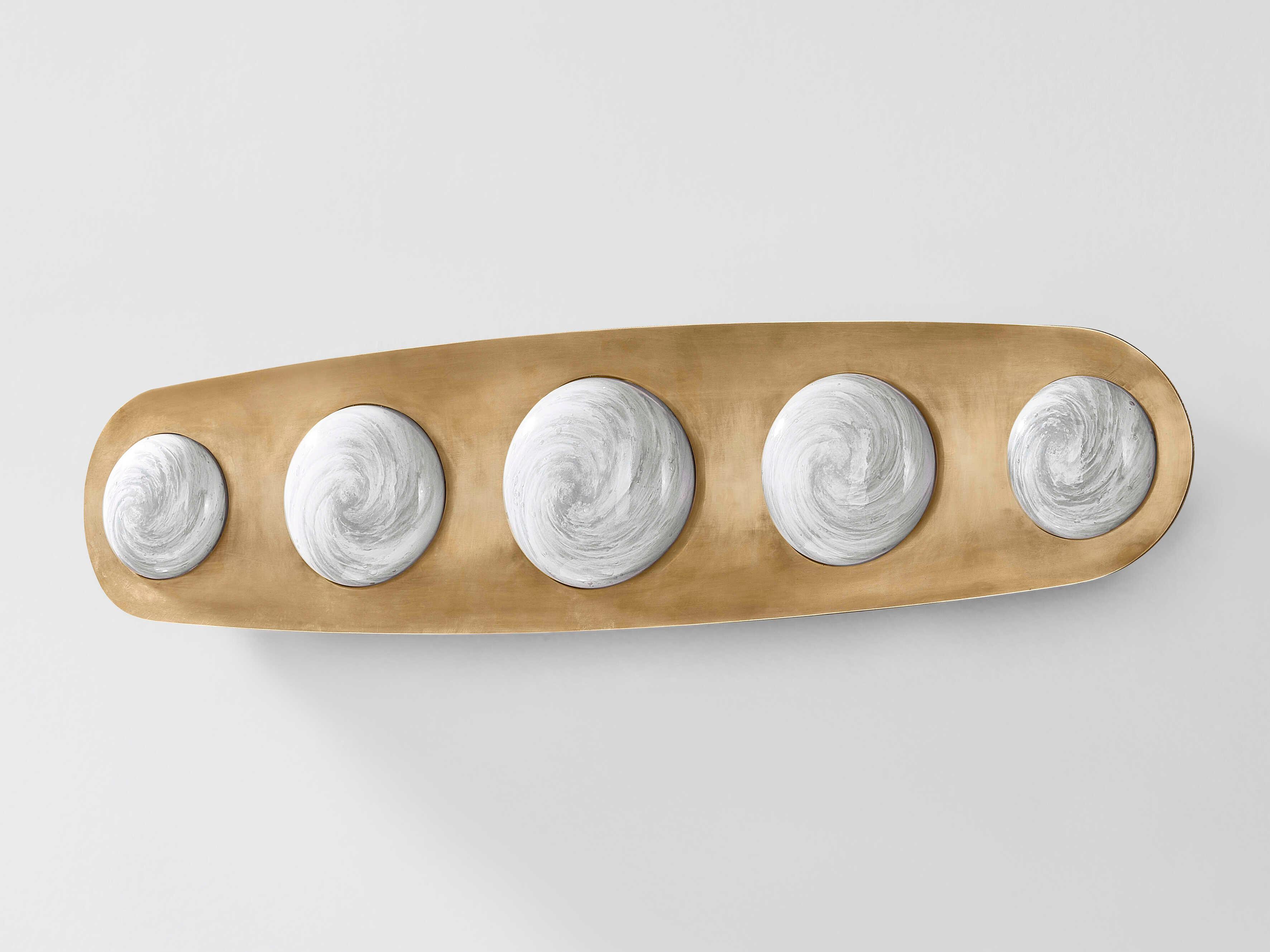 Corbett Lighting Bezel 5-Light Vintage Brass Wall Sconce