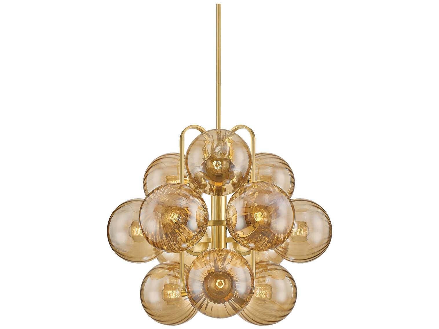 Corbett Lighting Cronus 12-Light Vintage Polished Brass Globe Chandelier