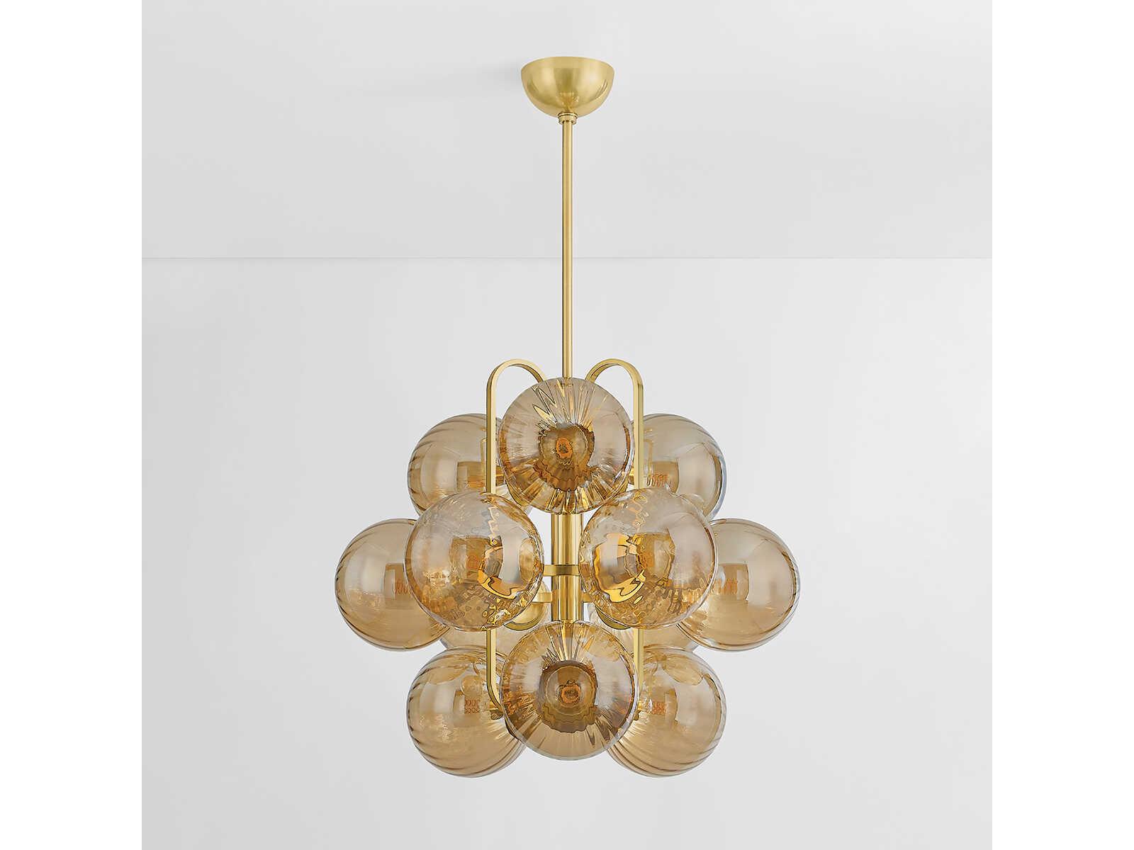 Corbett Lighting Cronus 12-Light Vintage Polished Brass Globe Chandelier