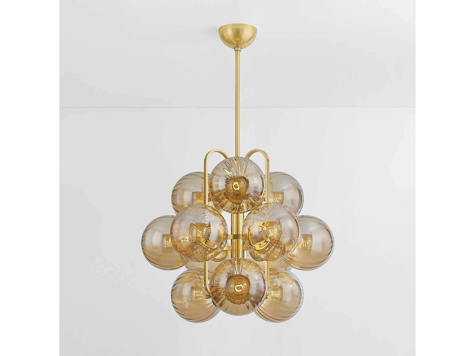 Corbett Lighting Cronus 12-Light Vintage Polished Brass Globe Chandelier