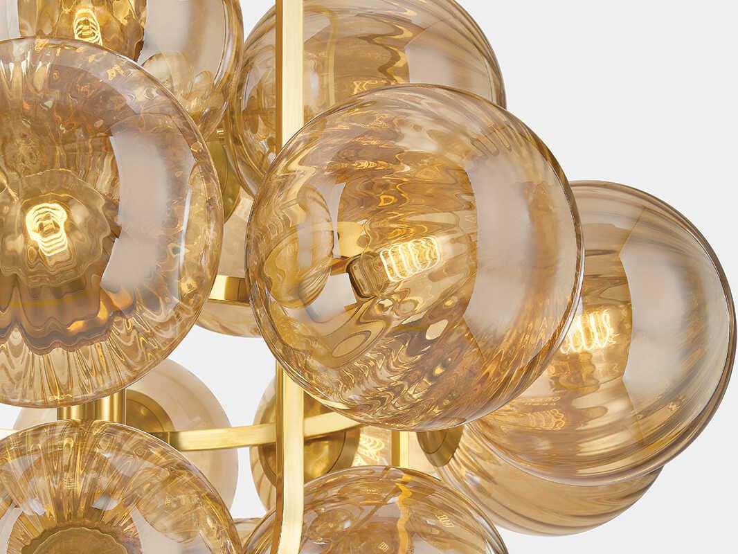 Corbett Lighting Cronus 21-Light Vintage Polished Brass Globe Chandelier