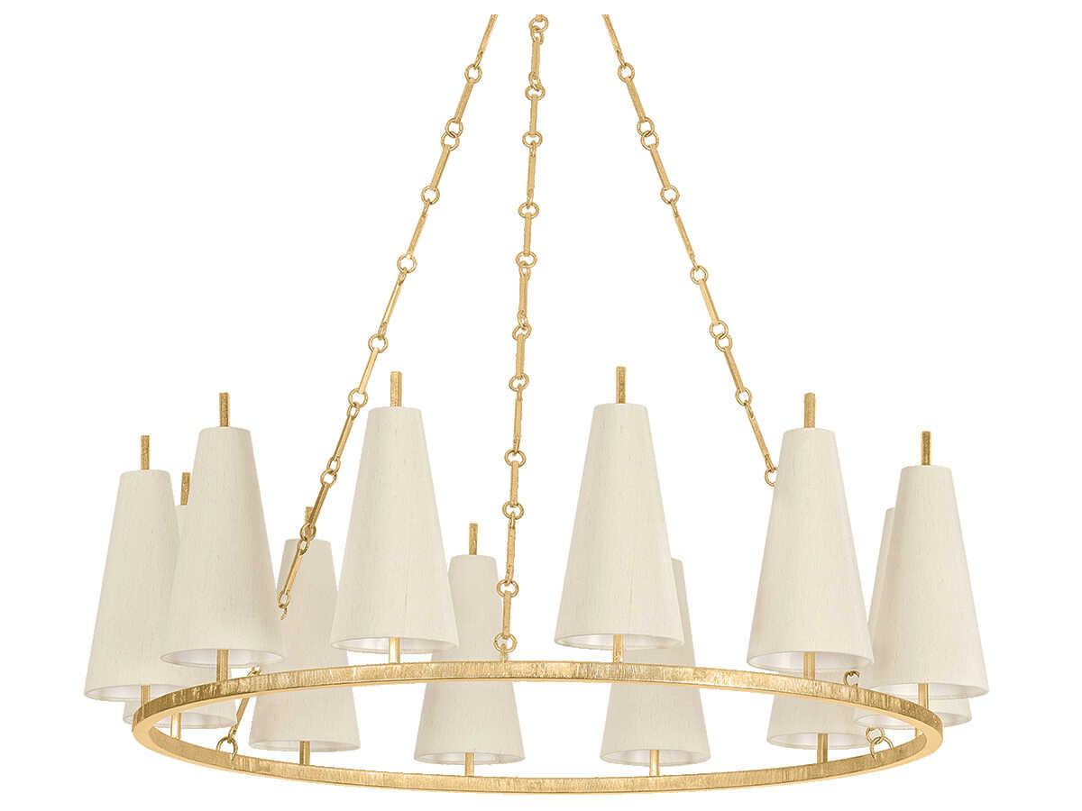 Corbett Lighting Tirana 12-Light Vintage Gold Leaf Chandelier