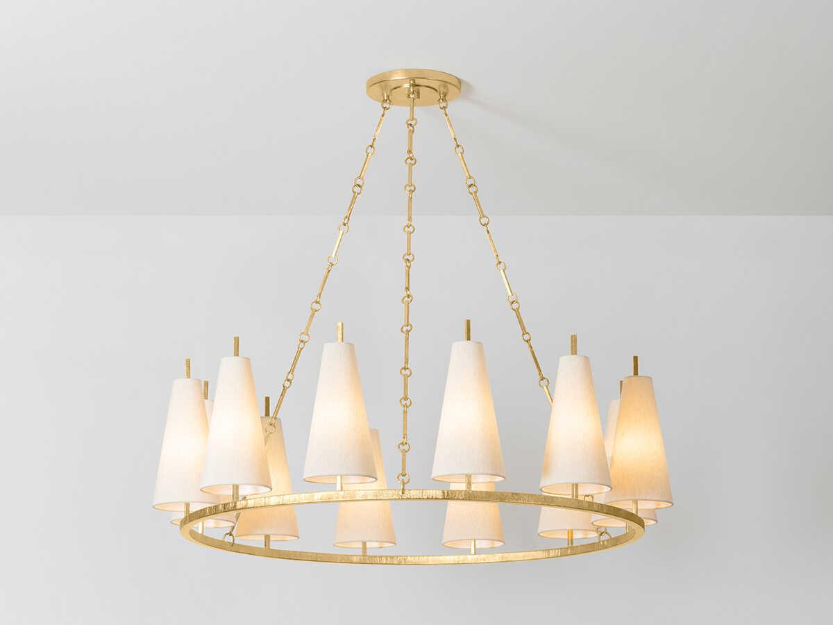 Corbett Lighting Tirana 12-Light Vintage Gold Leaf Chandelier