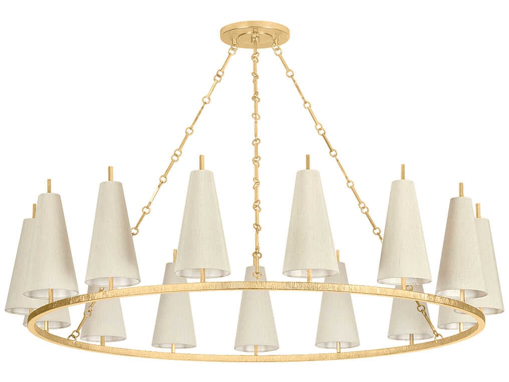 Corbett Lighting Tirana 15-Light Vintage Gold Leaf Chandelier
