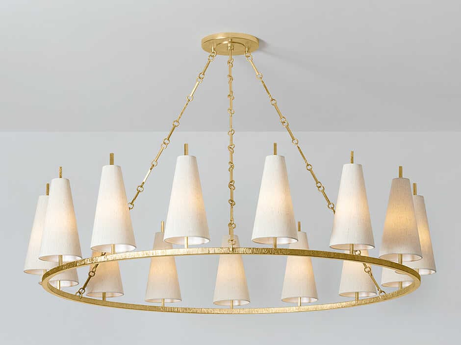 Corbett Lighting Tirana 15-Light Vintage Gold Leaf Chandelier