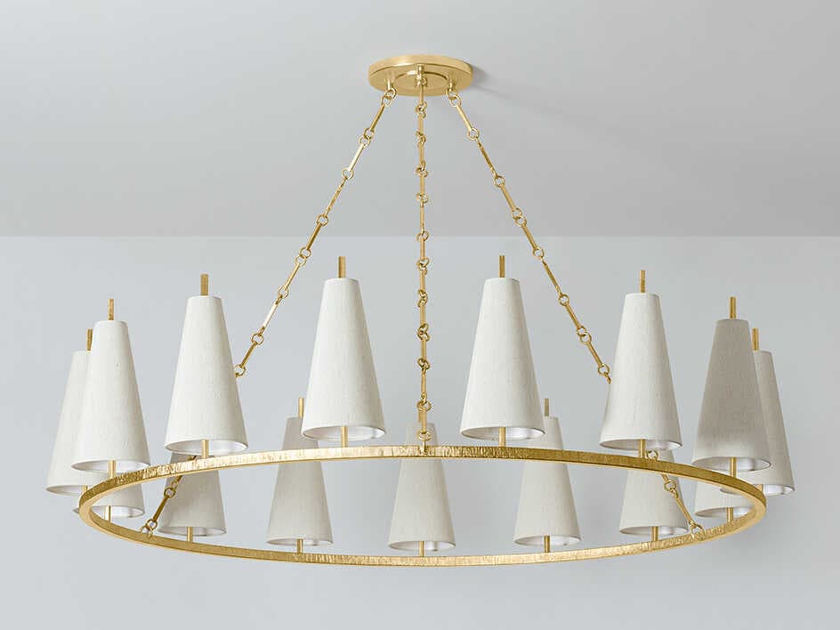 Corbett Lighting Tirana 15-Light Vintage Gold Leaf Chandelier