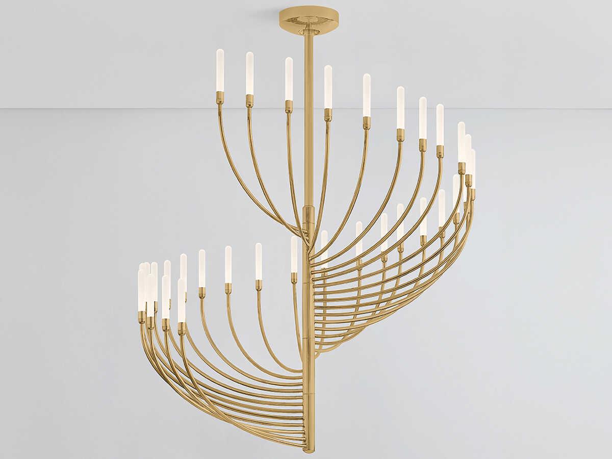 Corbett Lighting Amalthea 32-Light Vintage Brass Tiered Chandelier