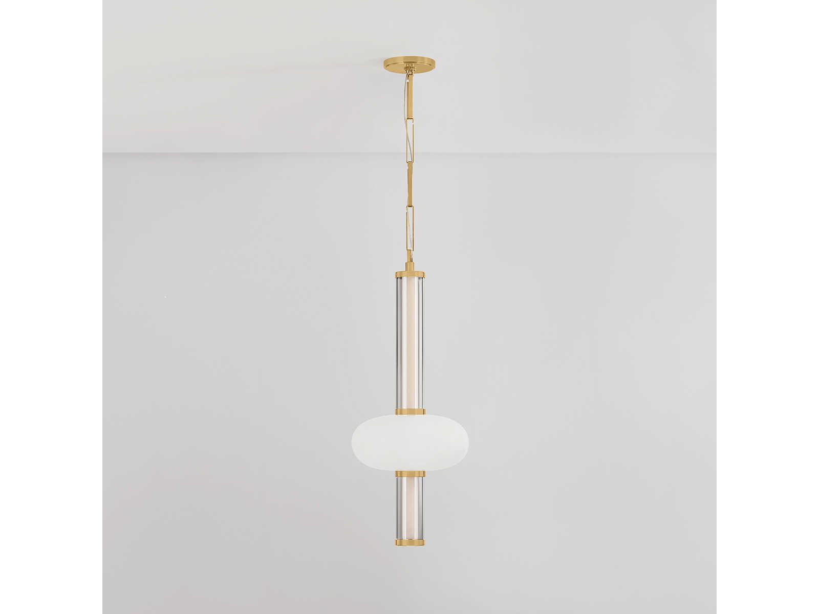 Corbett Lighting Corbin 1-Light Vintage Brass Cylinder Mini Pendant