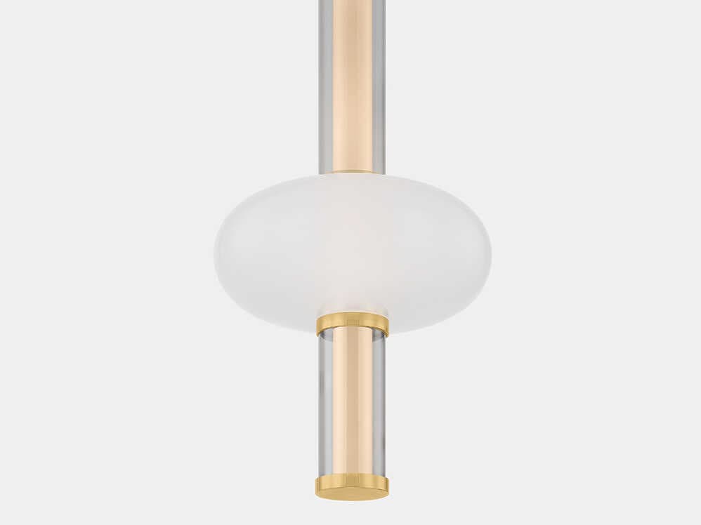 Corbett Lighting Corbin 1-Light Vintage Brass Cylinder Mini Pendant