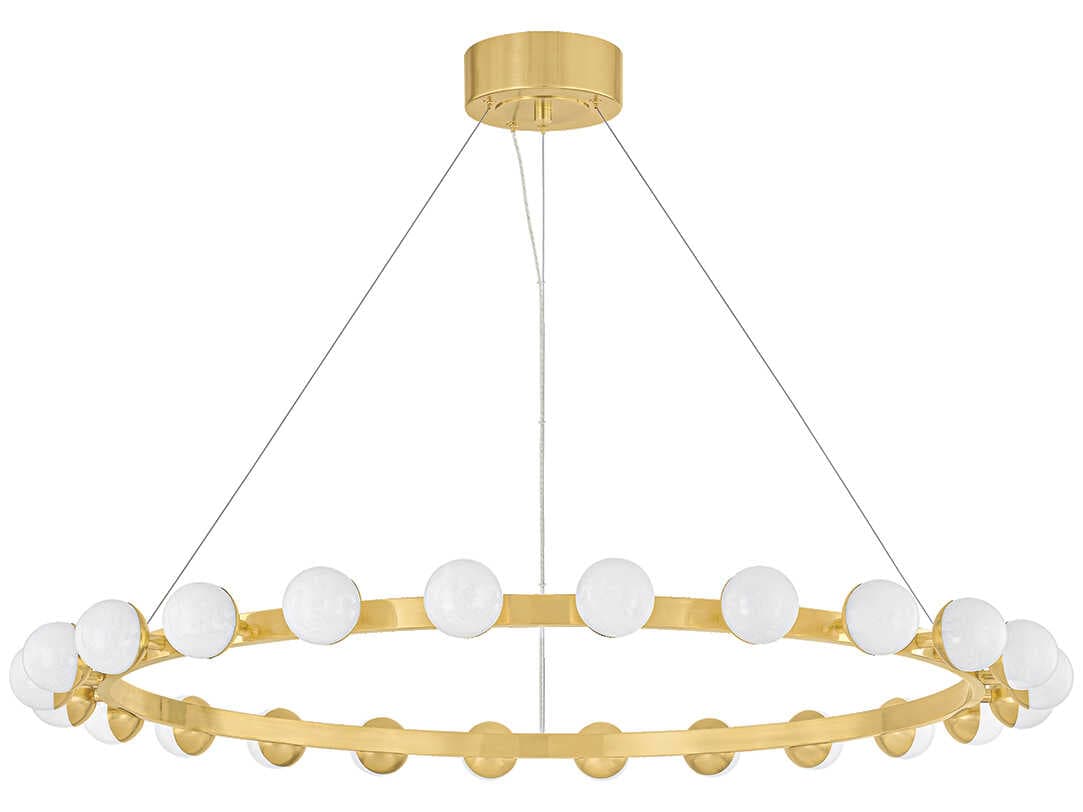 Corbett Lighting Linus 24-Light Vintage Brass Globe Chandelier