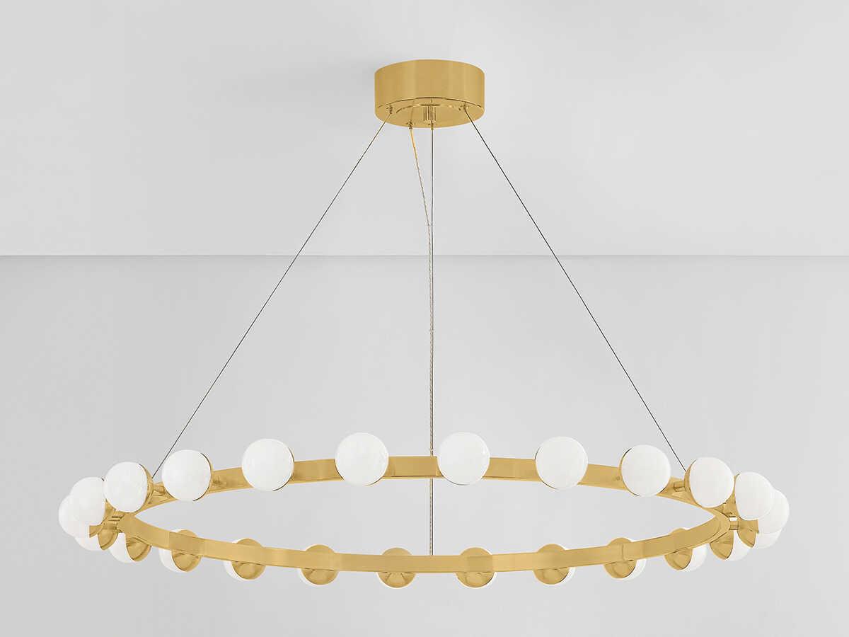 Corbett Lighting Linus 24-Light Vintage Brass Globe Chandelier