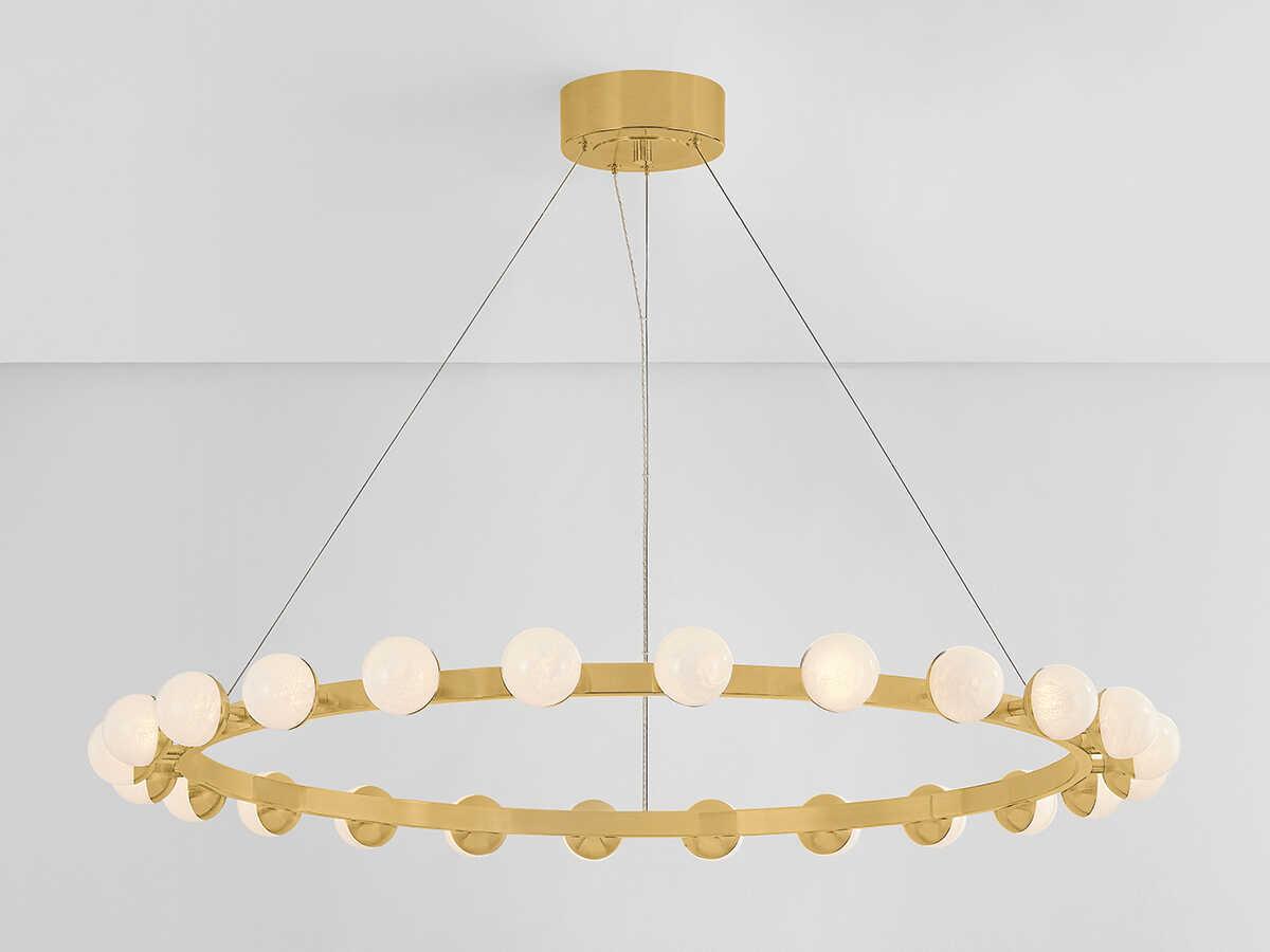 Corbett Lighting Linus 24-Light Vintage Brass Globe Chandelier