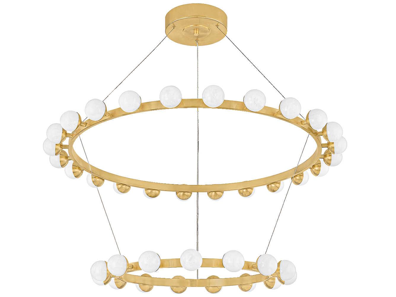 Corbett Lighting Linus 39-Light Vintage Brass Globe Tiered Chandelier