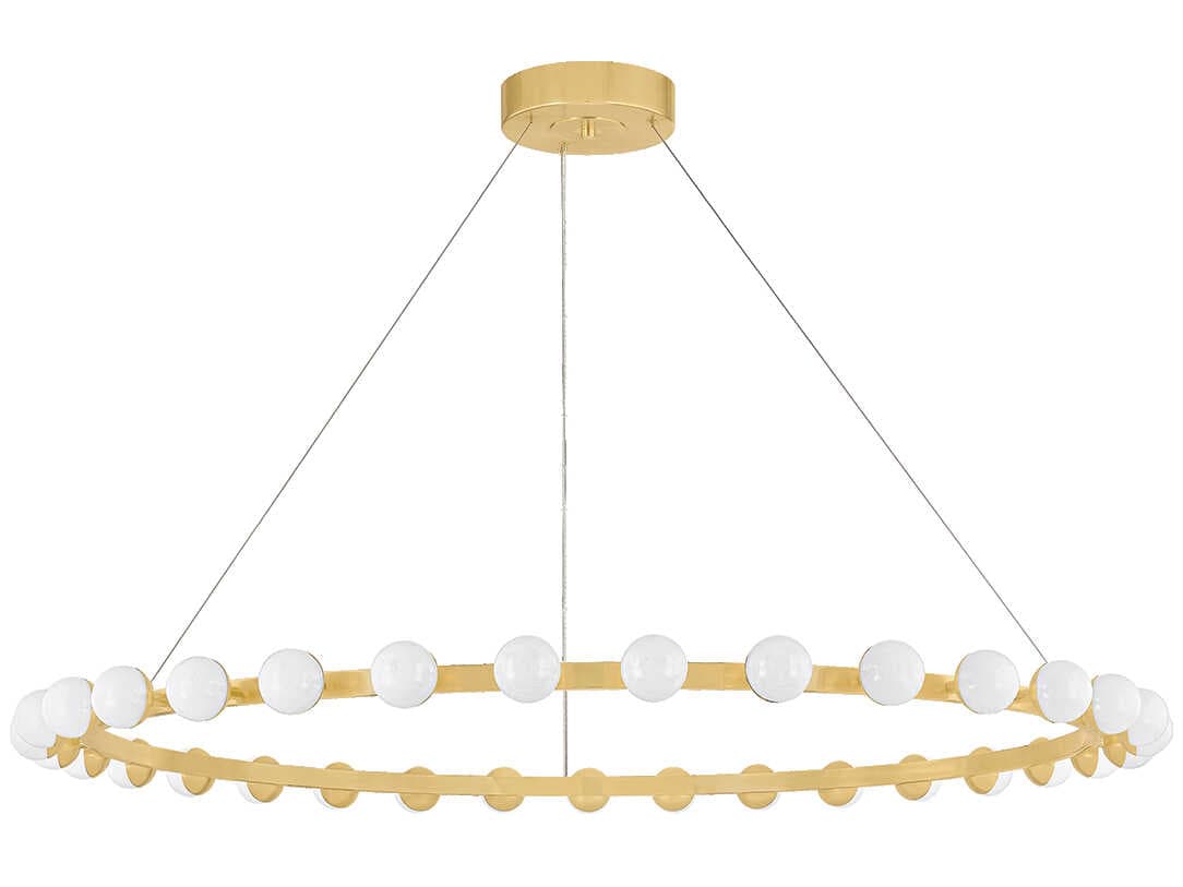 Corbett Lighting Linus 33-Light Vintage Brass Globe Chandelier