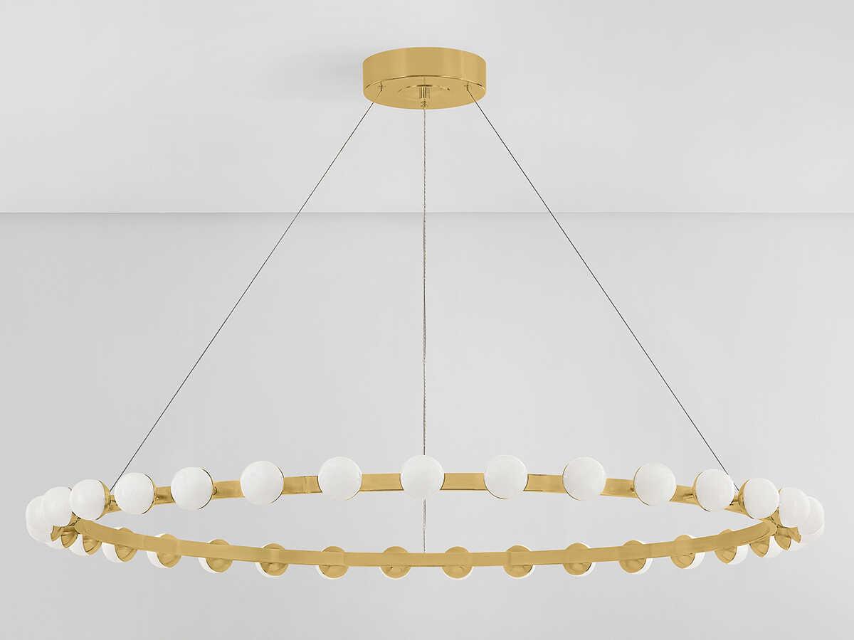 Corbett Lighting Linus 33-Light Vintage Brass Globe Chandelier