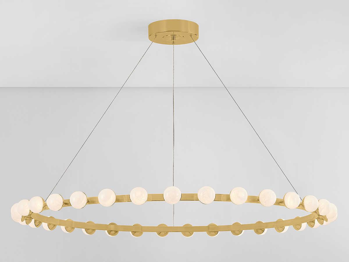 Corbett Lighting Linus 33-Light Vintage Brass Globe Chandelier