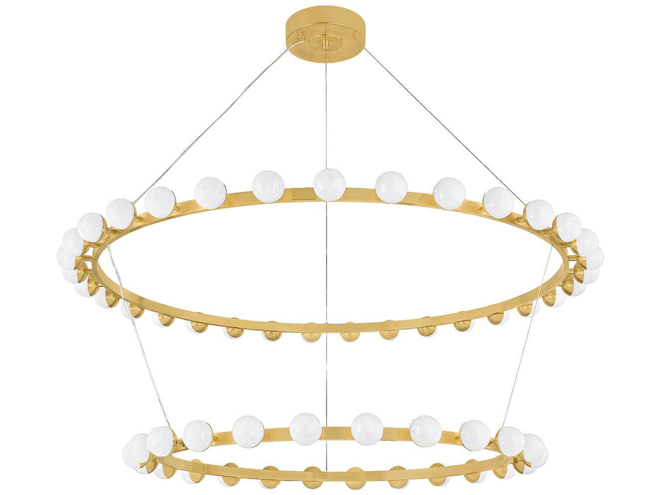Corbett Lighting Linus 57-Light Vintage Brass Globe Tiered Chandelier