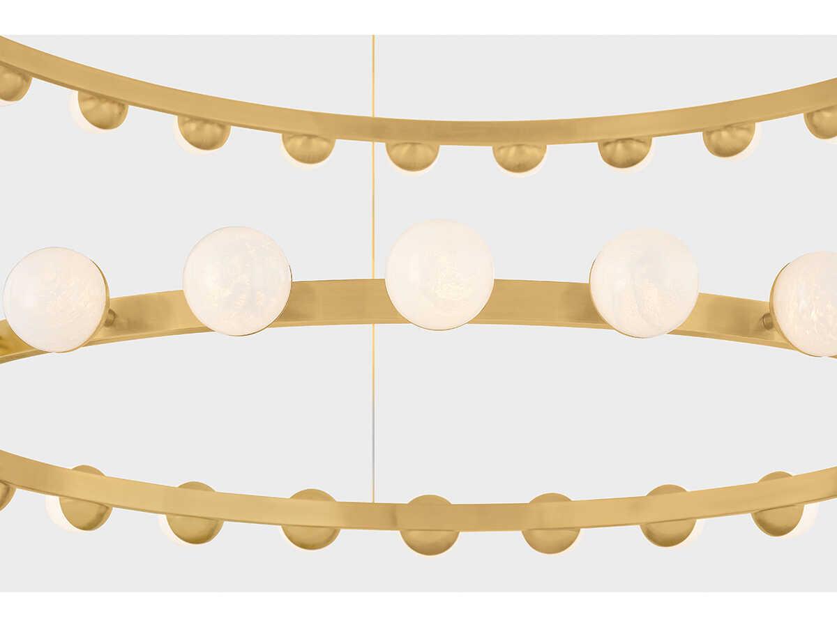 Corbett Lighting Linus 57-Light Vintage Brass Globe Tiered Chandelier